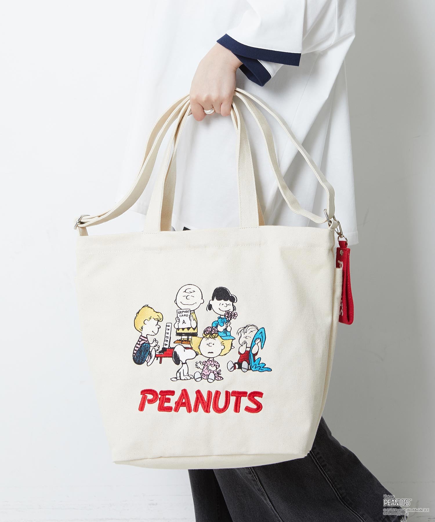 MILKFED. × PEANUTS / PEANUTS GANG BIG CANVAS TOTE