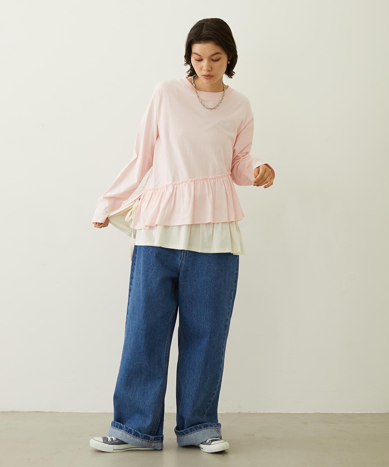 ASYMMETRIC FRILL TOP