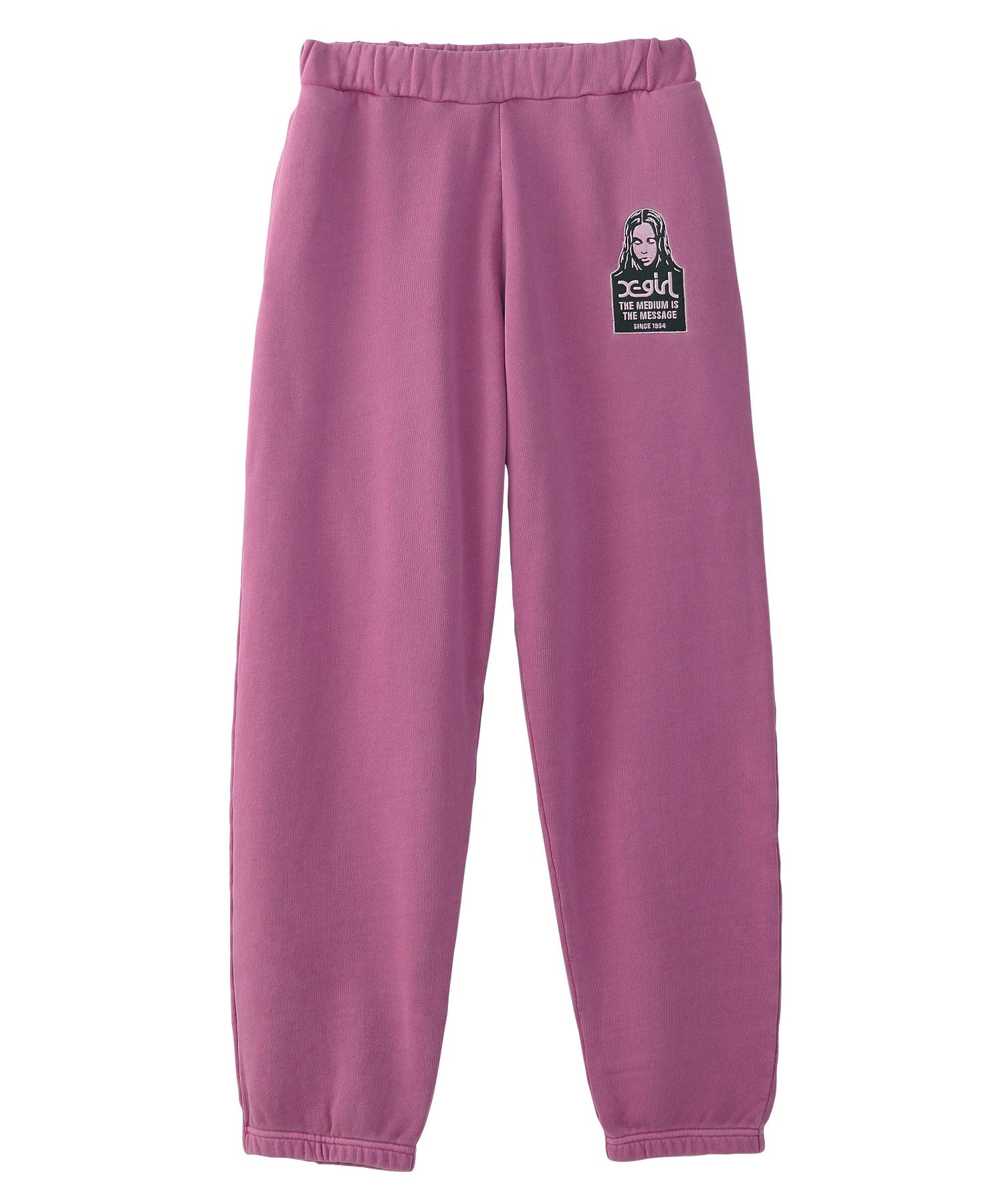 MESSAGE AND FACE PATCH FADED SWEAT PANTS