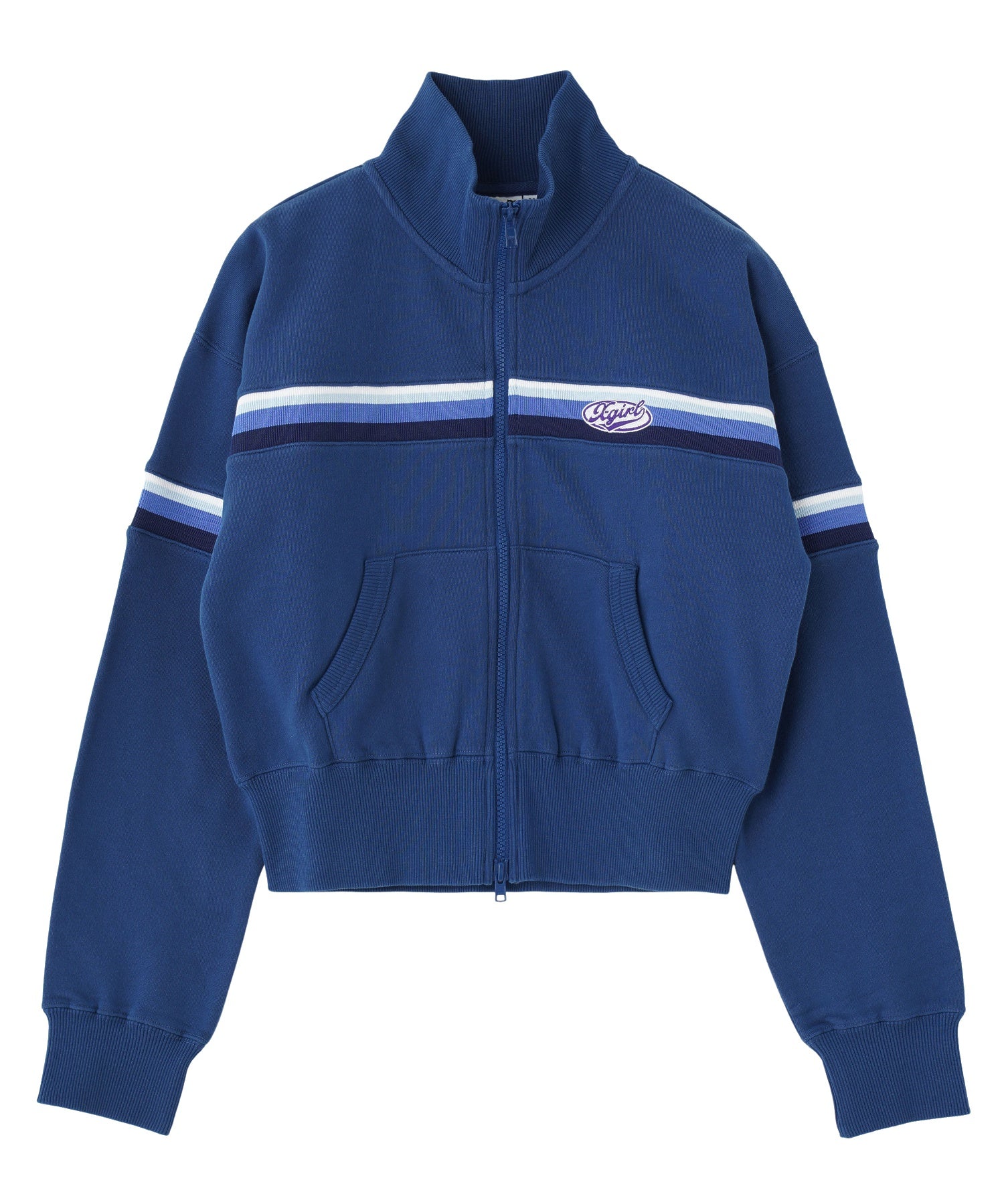 STRIPED COMPACT SWEAT TRACK TOP