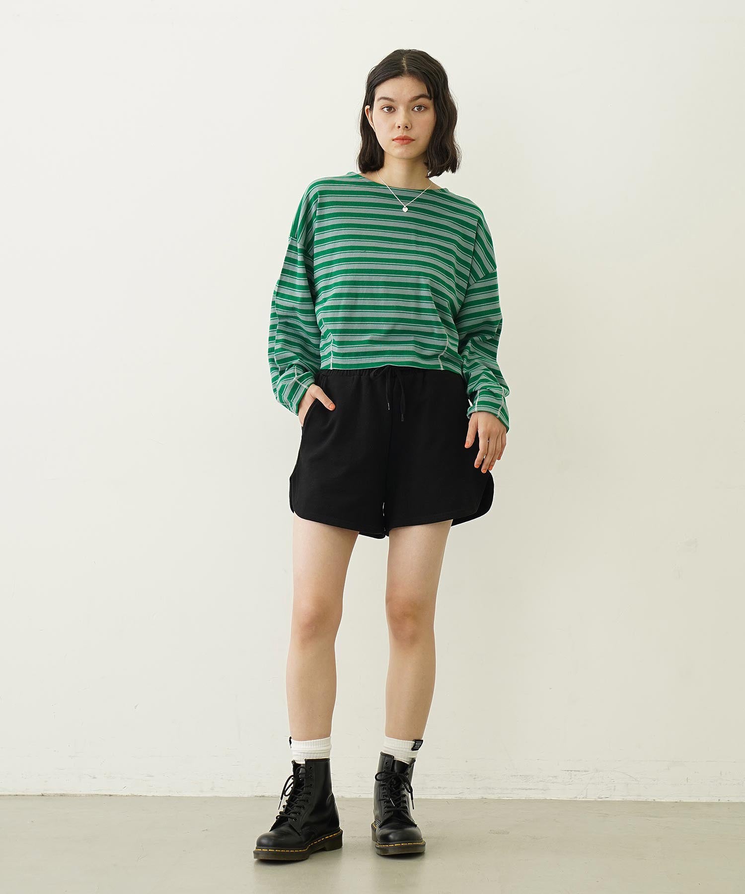 TUCK STRIPE L/S TOP