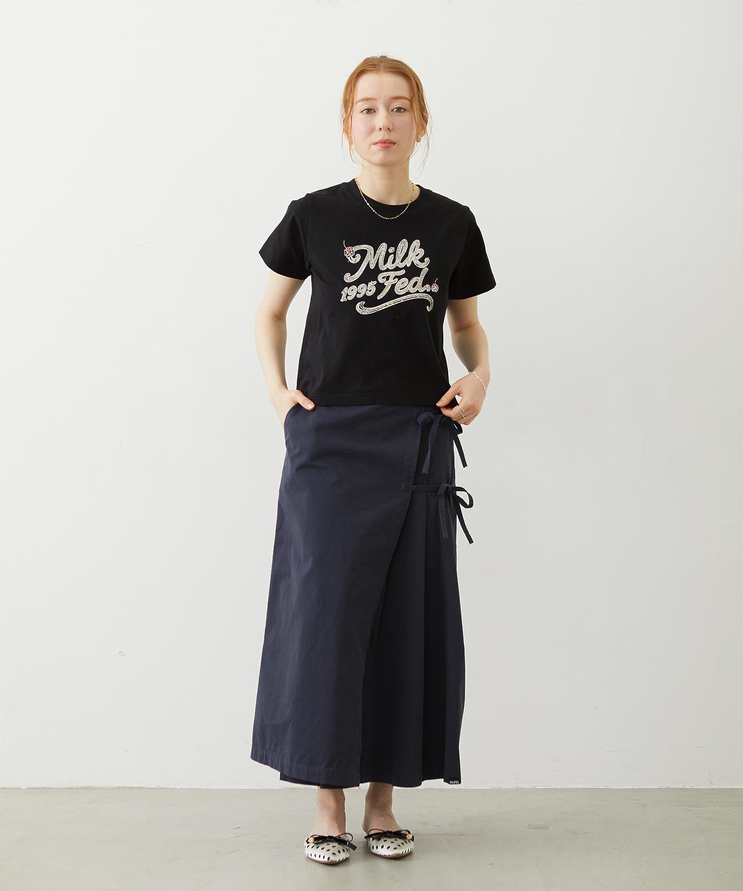 CHINO TUCK LONG SKIRT