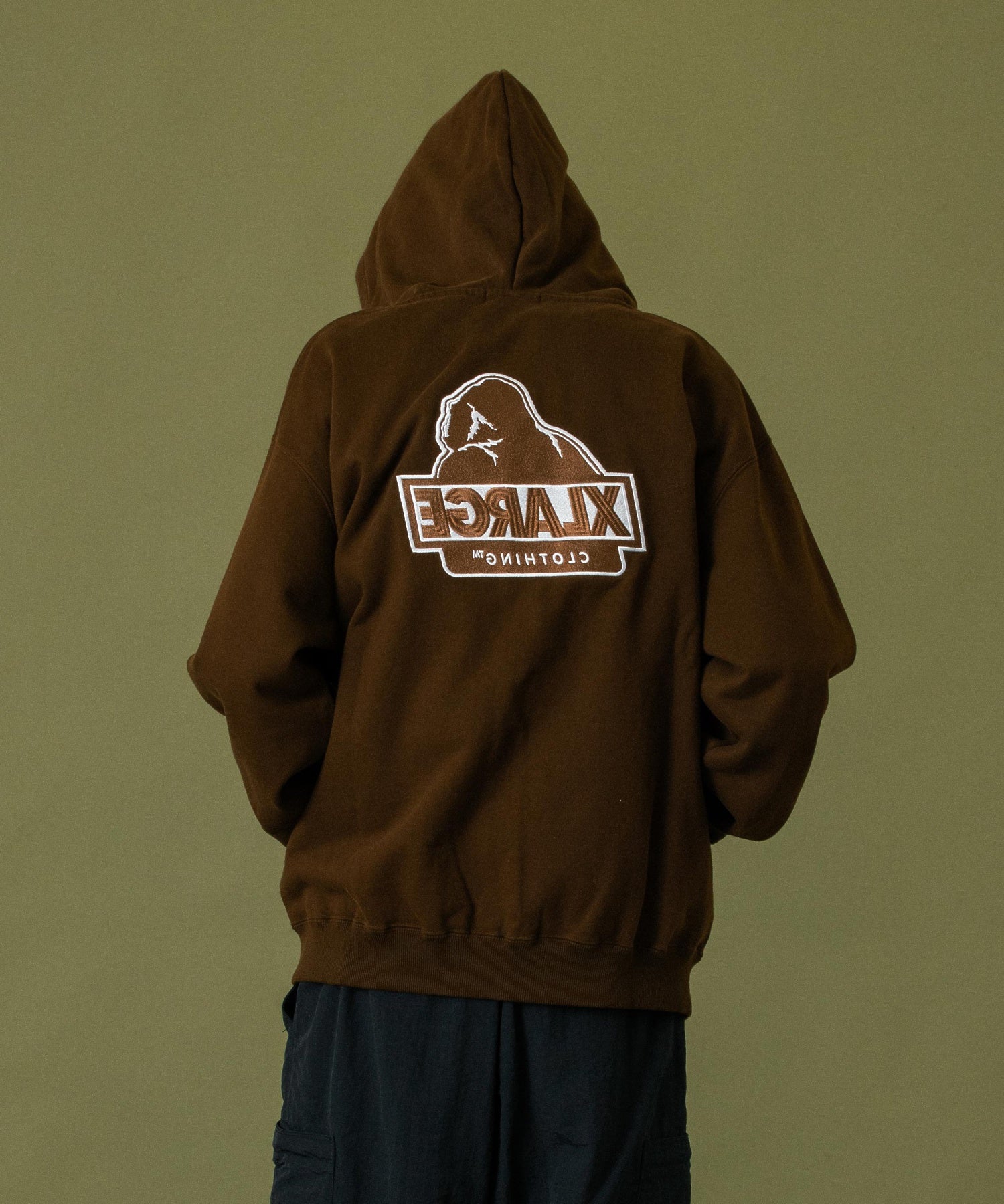 BACKSIDE SLANTED OG ZIP HOODED SWEATSHIRT