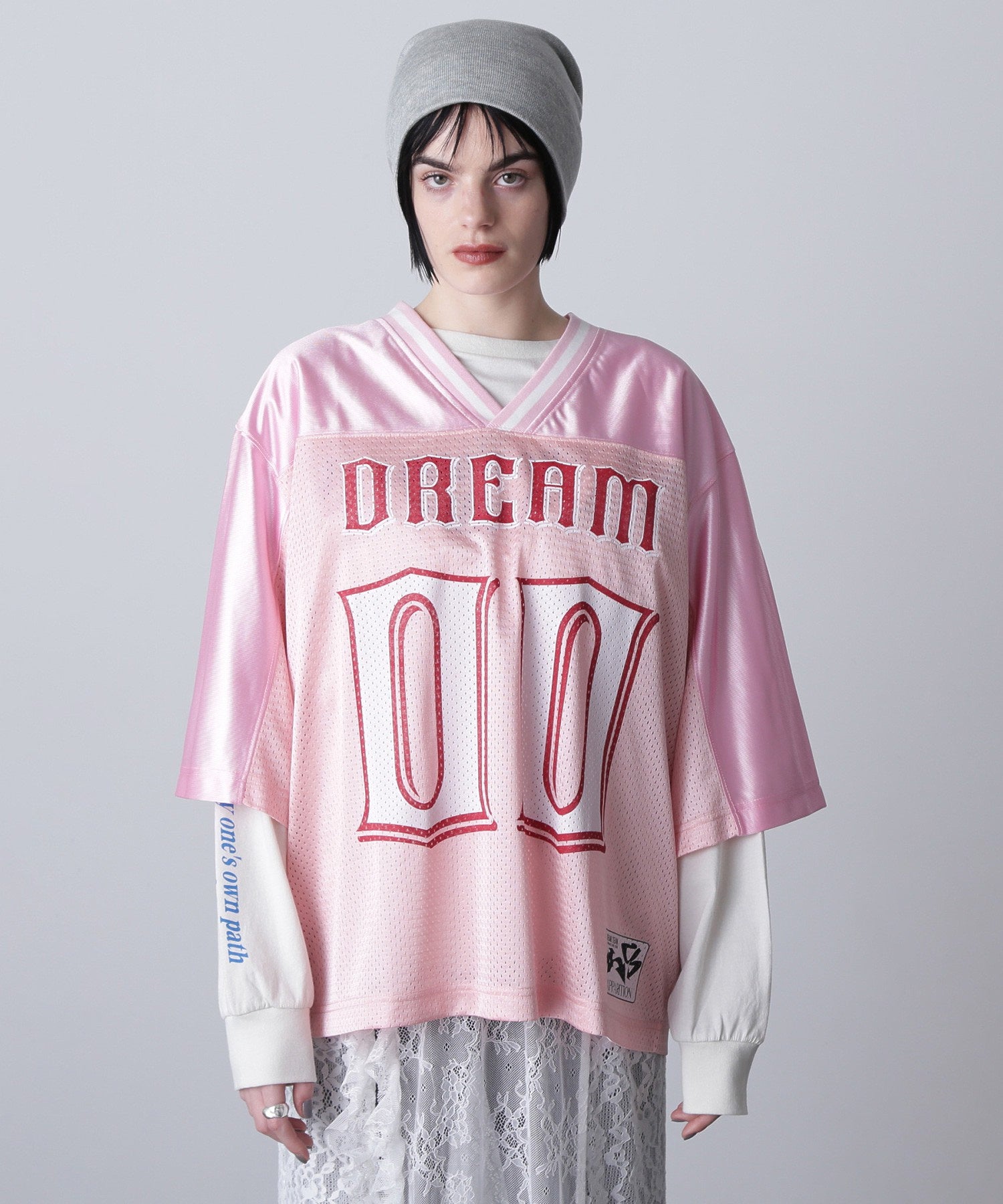 OKIRAKU×ROSE BUD/メッシュフットボールT