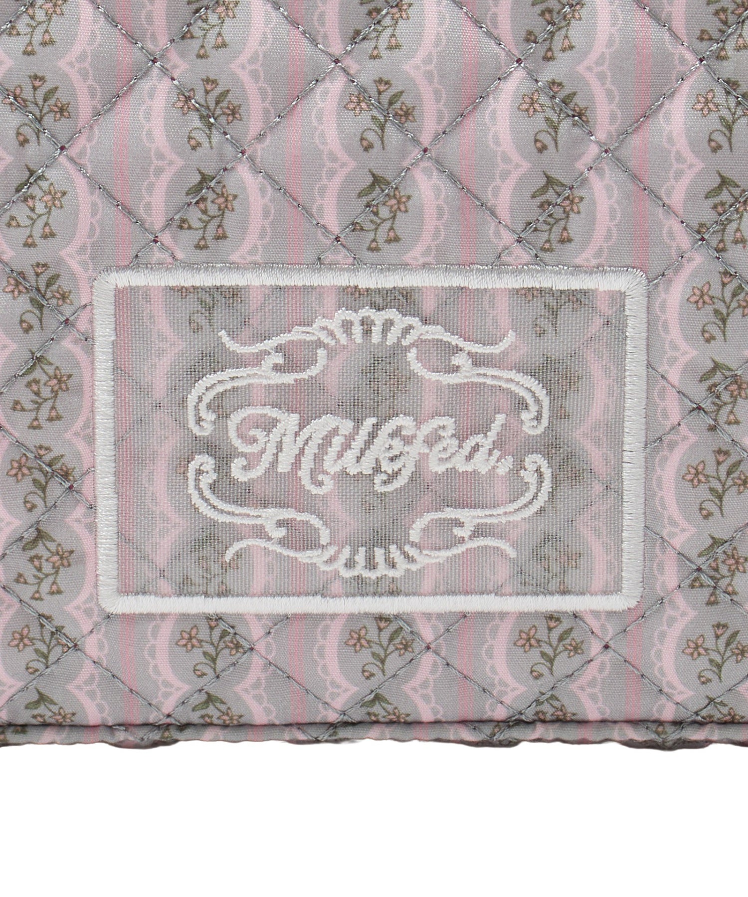 STRIPED FLOWER QUILTED SHOULDER BAG