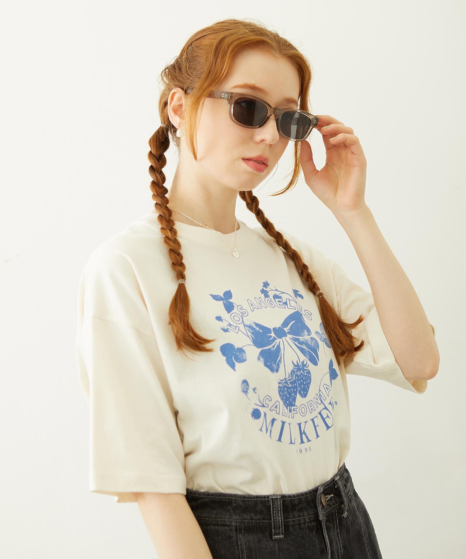 MILKFED. LOGO SQUARE SUNGLASSES