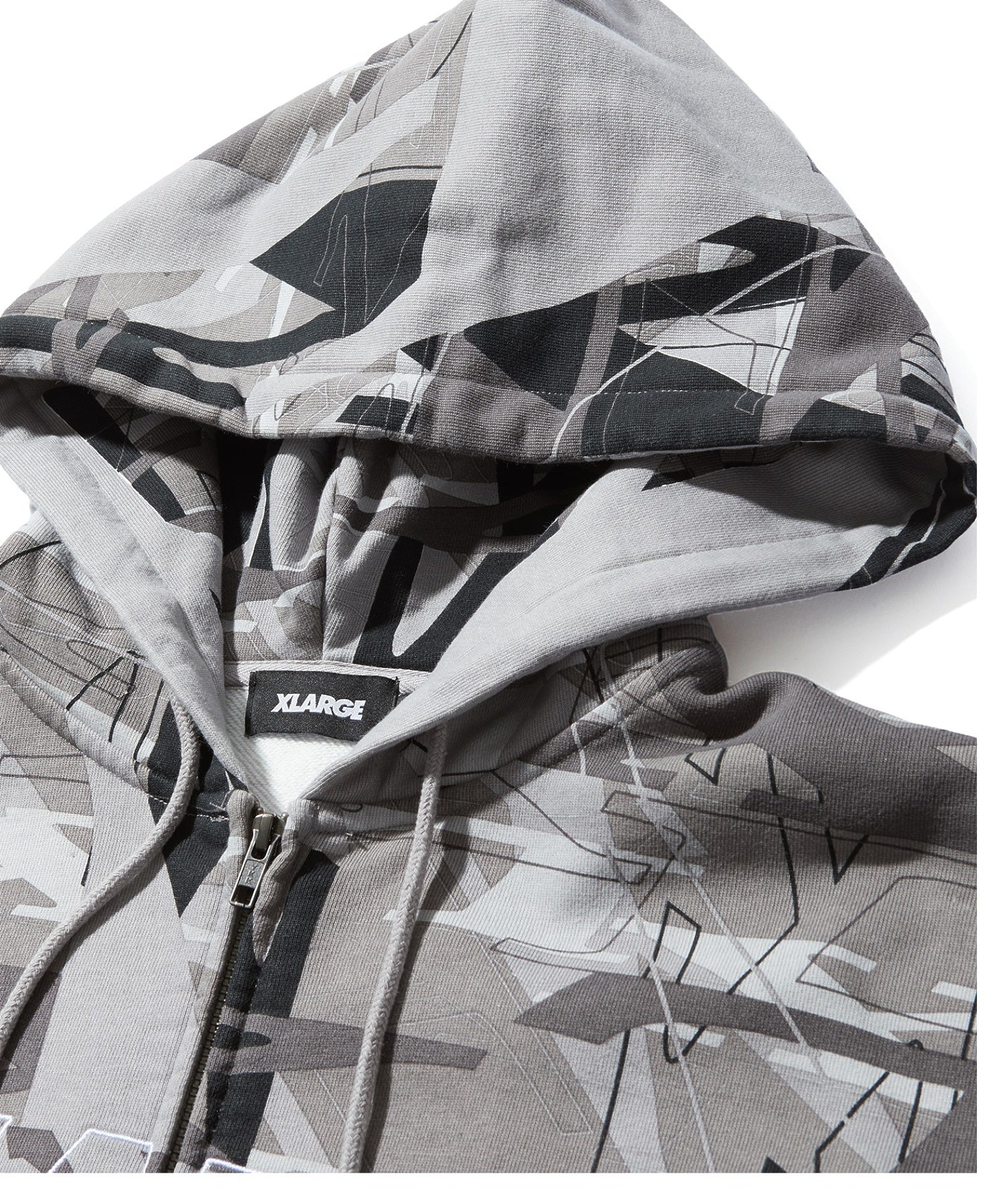 ALLOVER PRINT ZIP HOODED SWEATSHIRT
