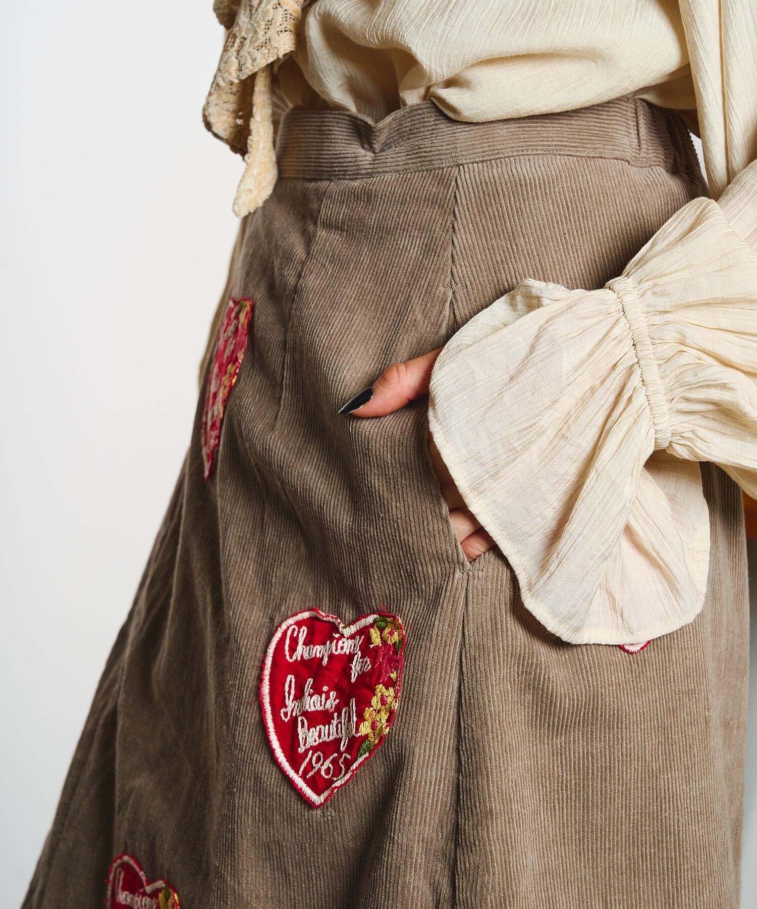 【ROSE BUD別注】INDIA IS BEAUTIFUL and ROSE BUD/CORDUROY WRAP SKIRT