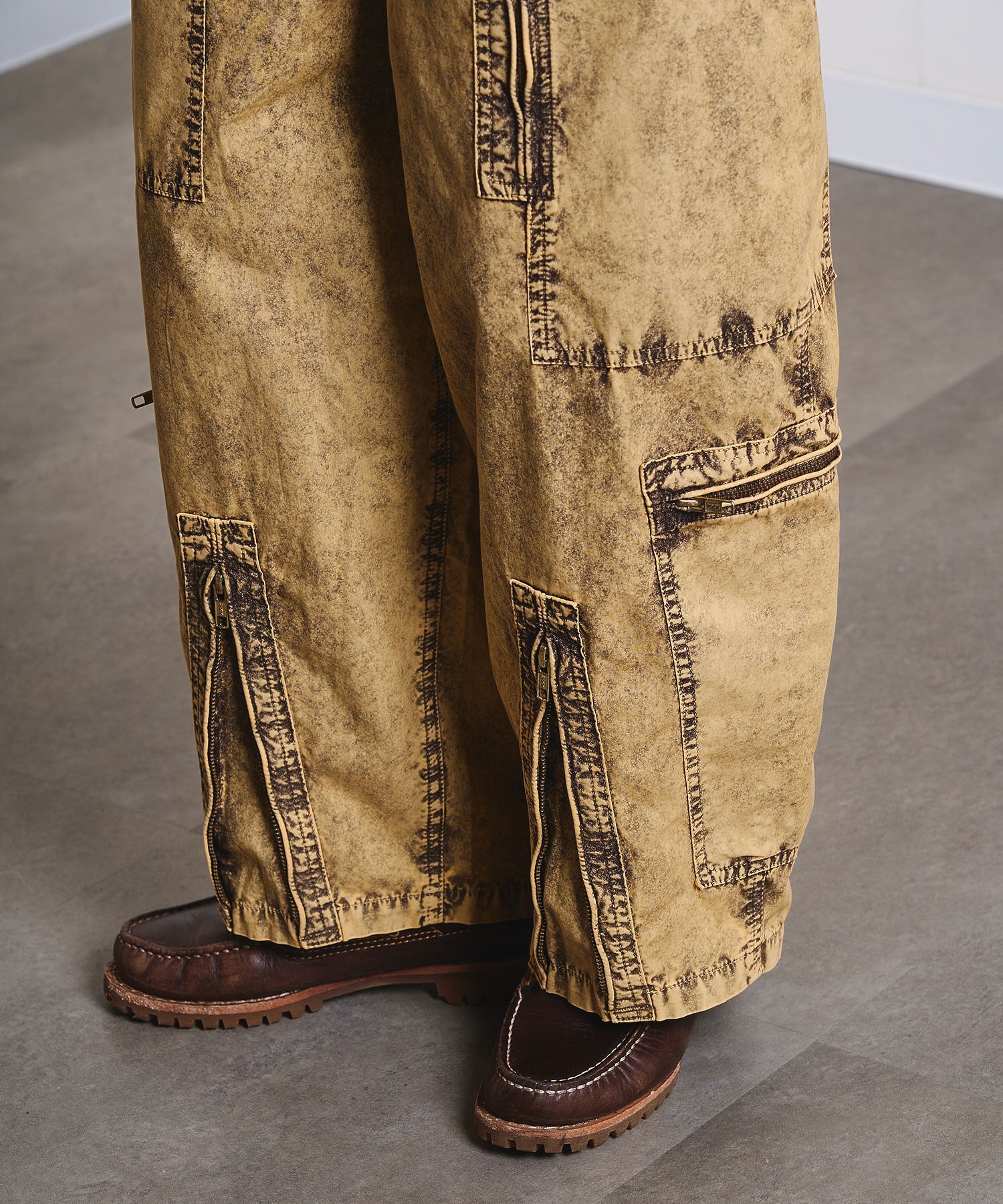 CREOLME/MILITARY WIDE LEG PANTS