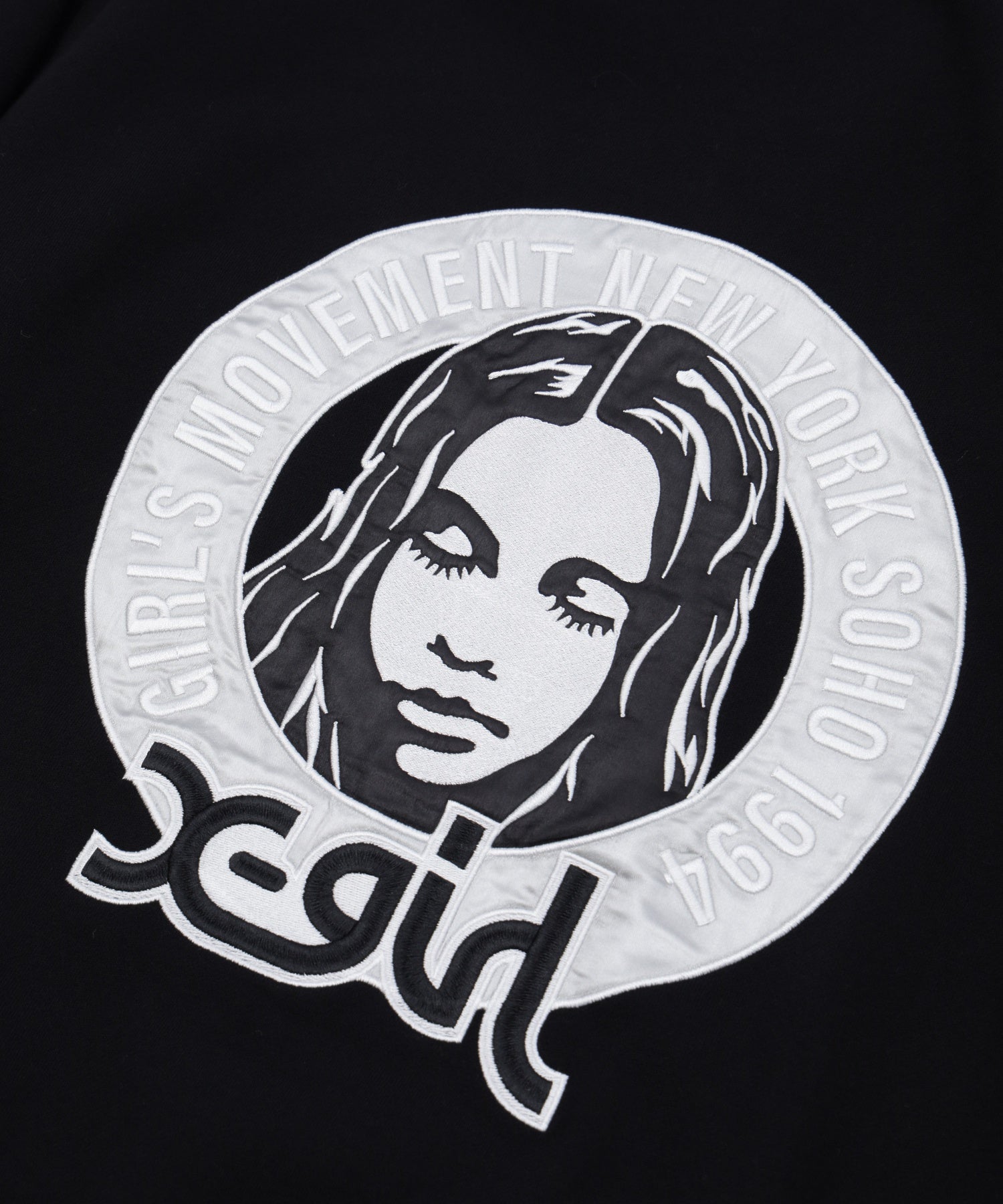 FACE IN CIRCLE LOGO PATCH ZIP UP SWEAT HOODIE