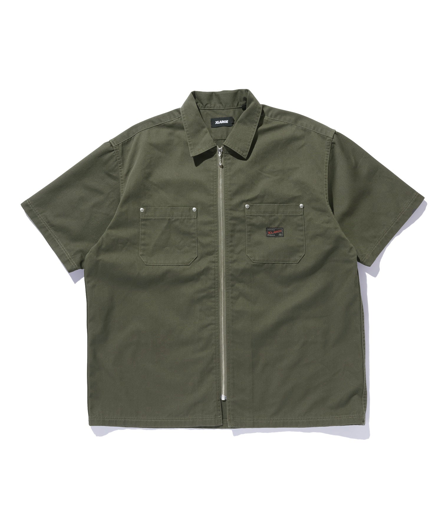 ZIP UP S/S WORK SHIRT