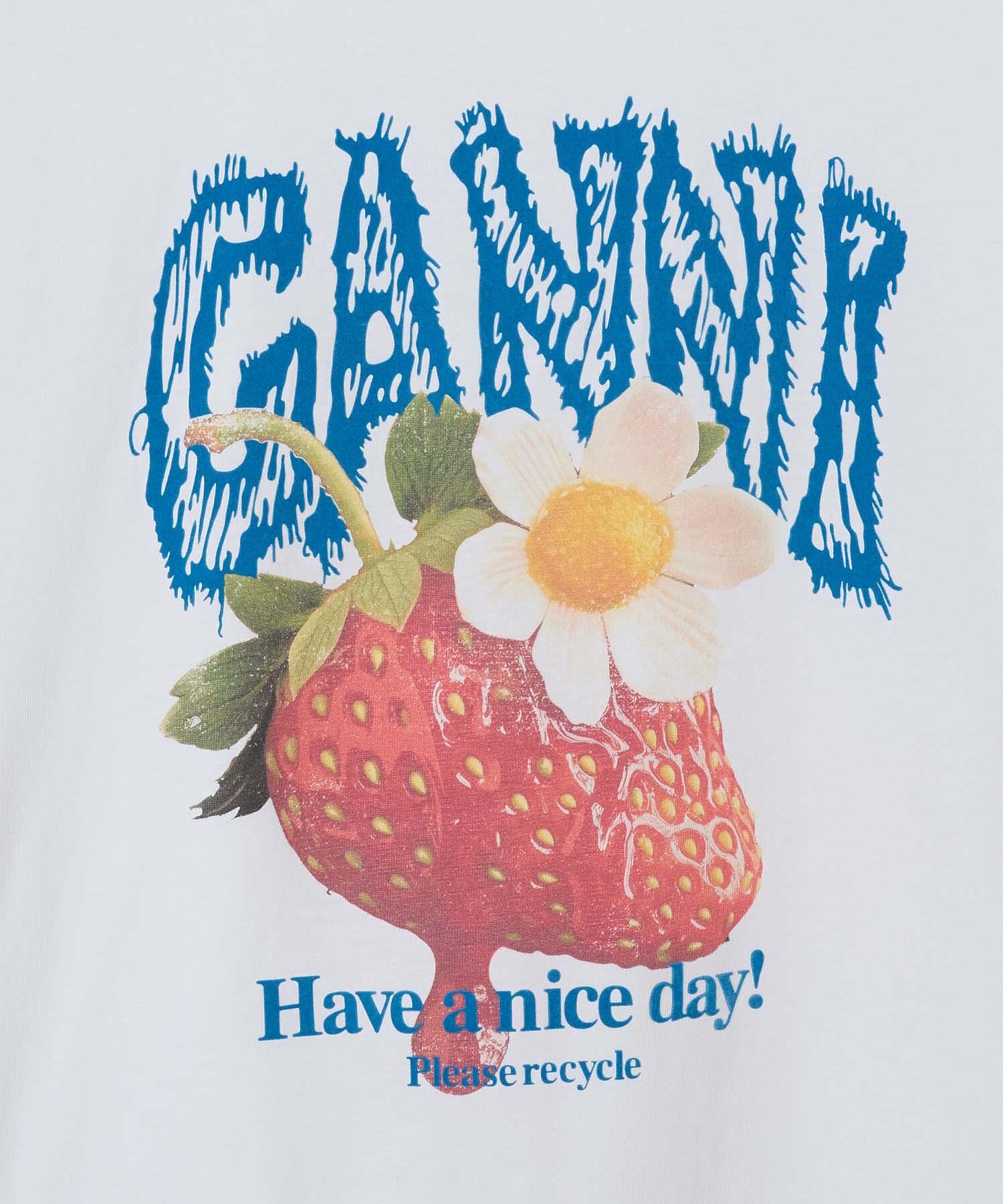 GANNI/BASIC COTTON JERSEY STRAWBERRY