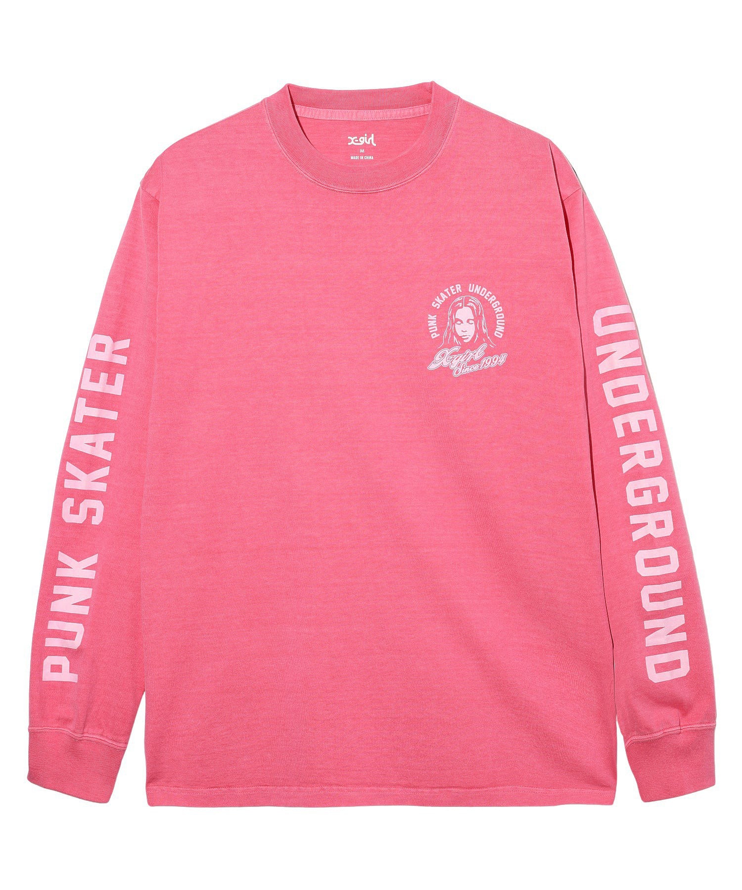 FACE & CURSIVE LOGO L/S TEE X-girl