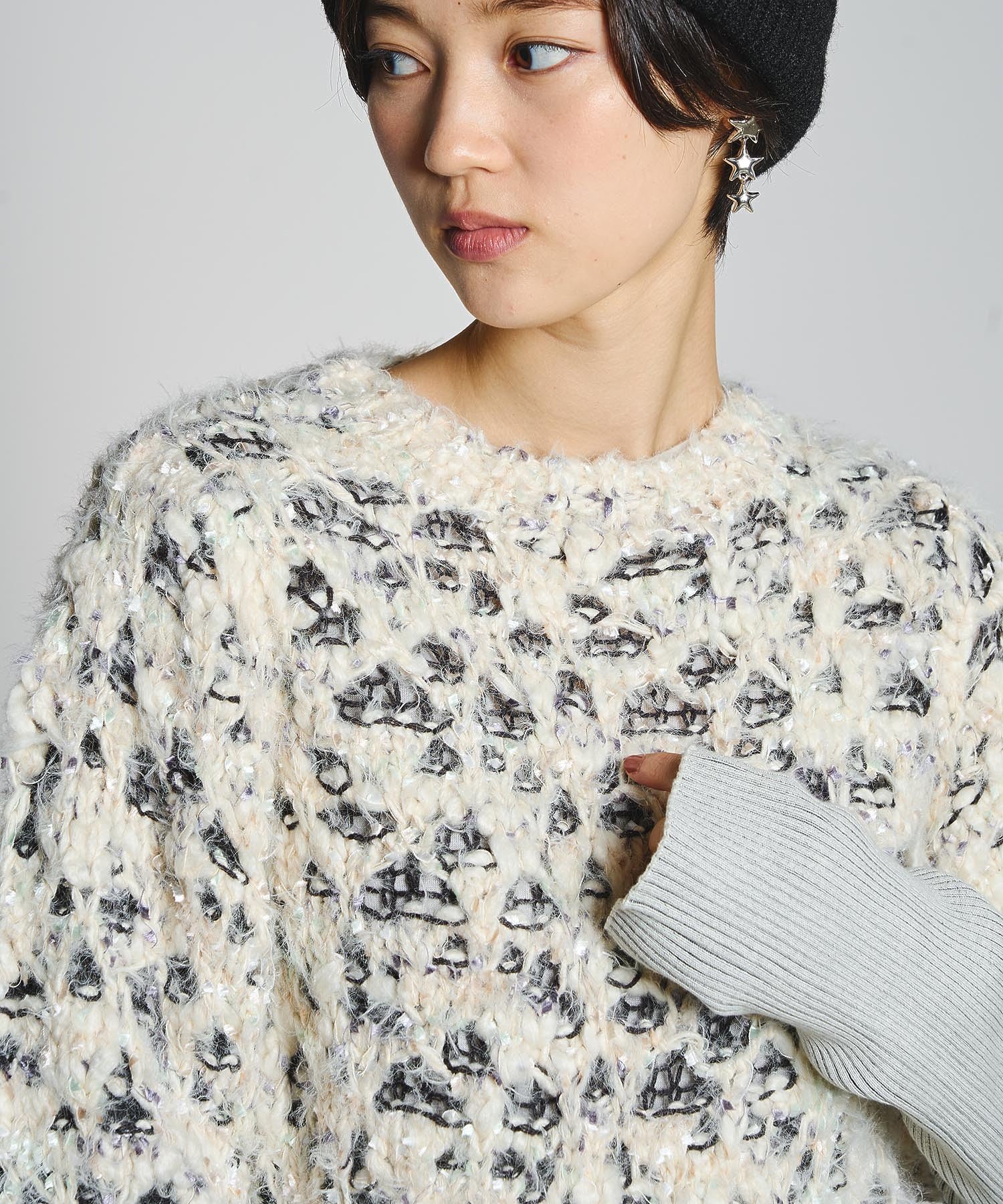 mici/SHORT SLEEVE KNIT TOP
