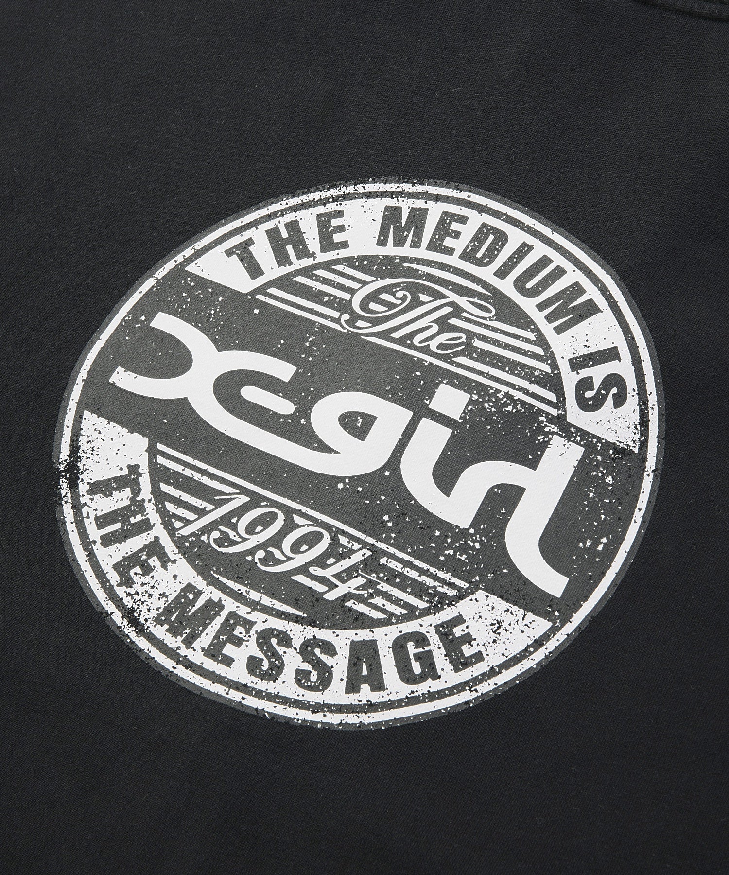 DISTRESSED CIRCLE LOGO ZIP UP SWEAT VEST