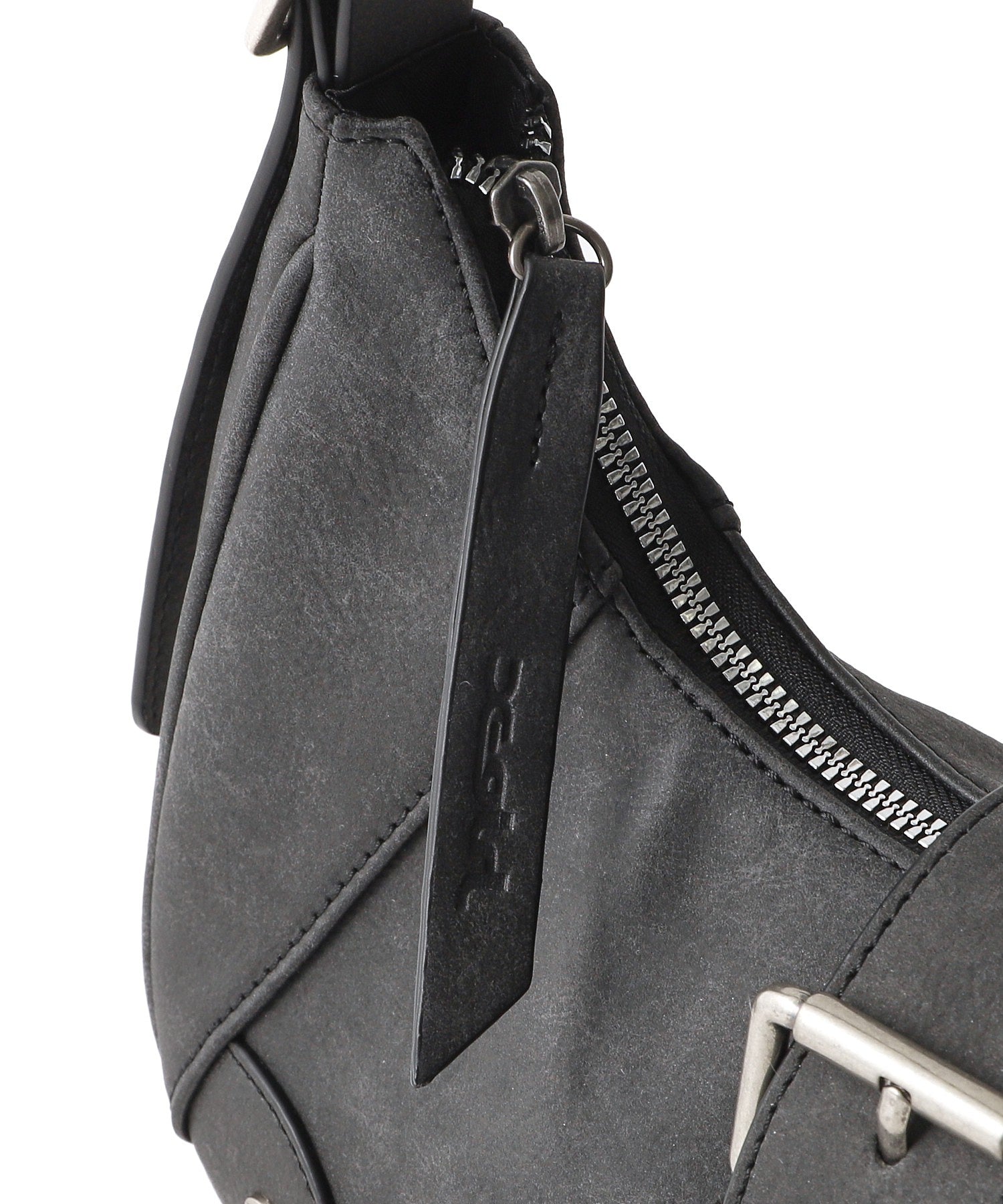DISTRESSED FAUX LEATHER BELT HAND BAG