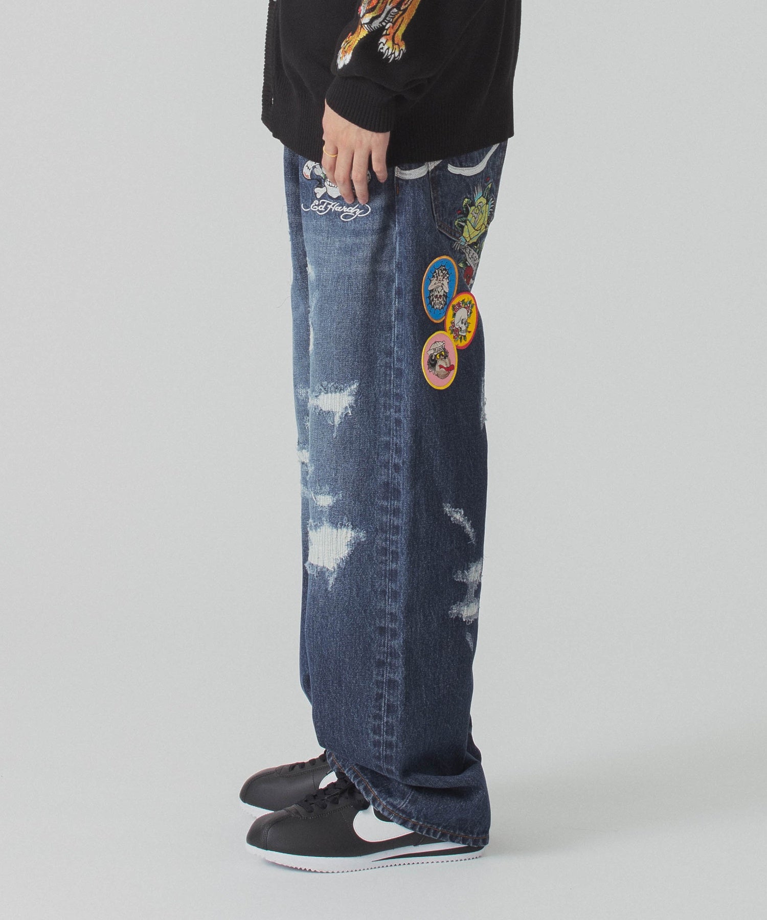 XLARGE×ED HARDY CRASH DENIM PANTS