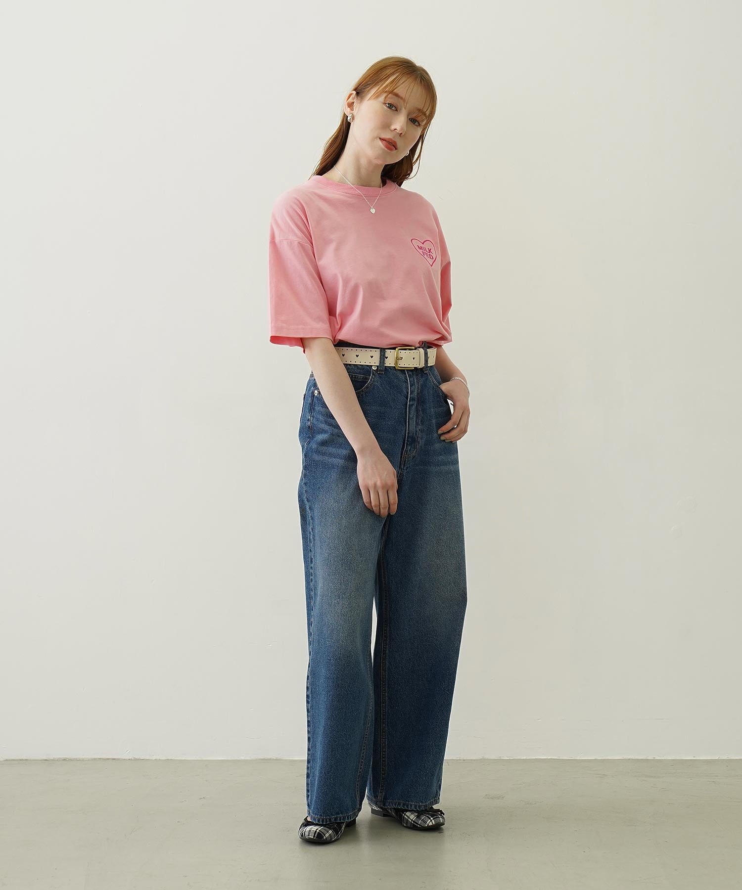 COOPER HEART WIDE DENIM PANTS