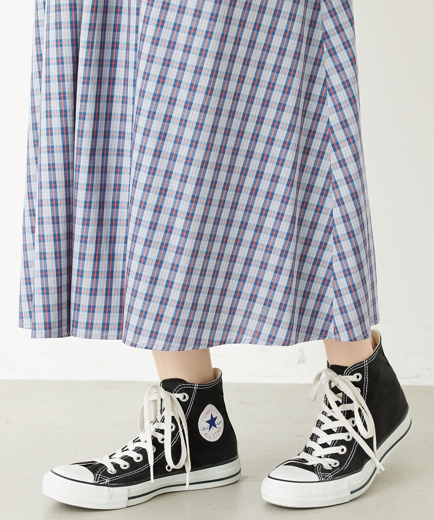 RUFFLE BIG COLLAR PLAID DRESS MILKFED.