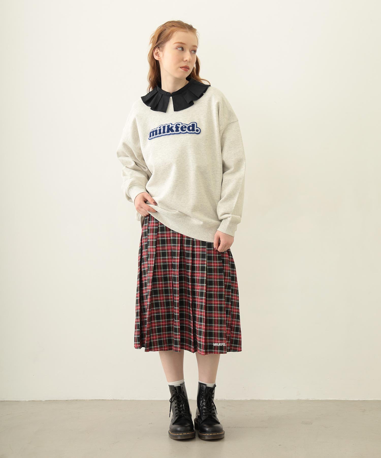 PLEATED PLAID SKIRT