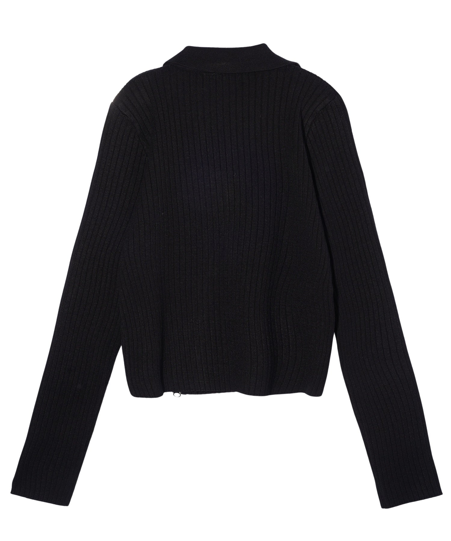 ZIP UP RIB KNIT TOP