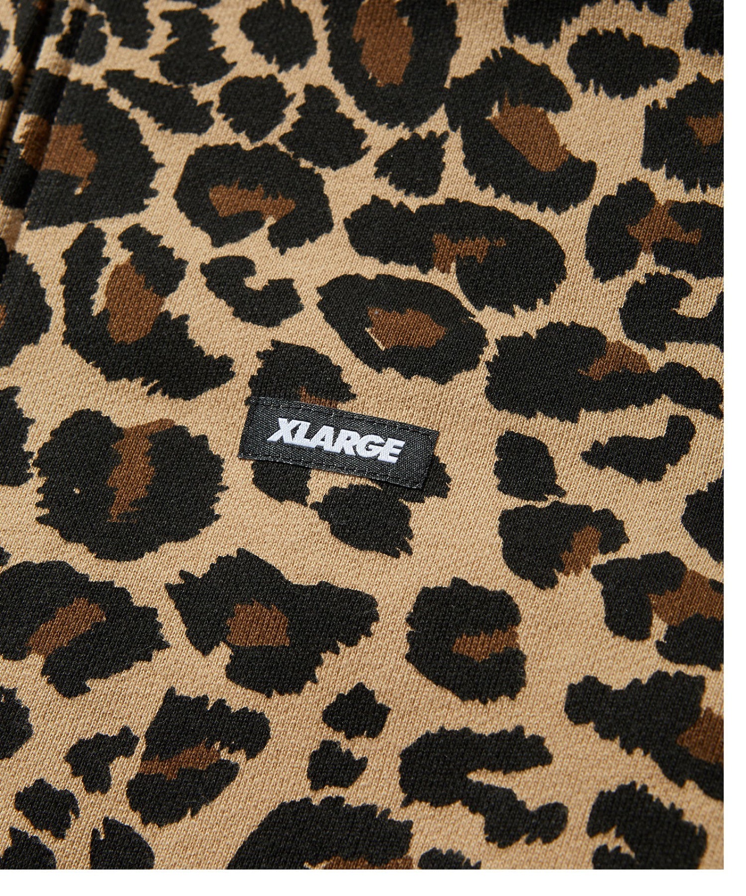 LEOPARD ZIP HOODED SWEATSHIRT