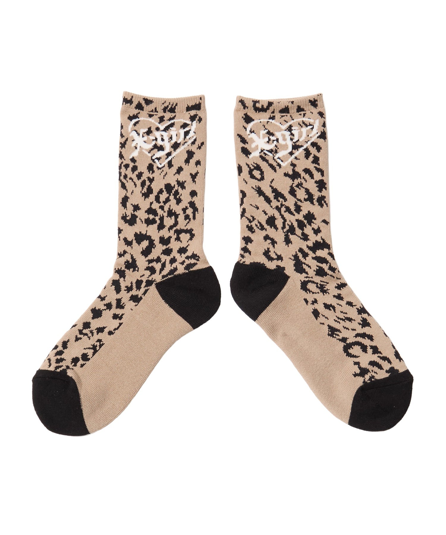 HEART LOGO LEOPARD SOCKS