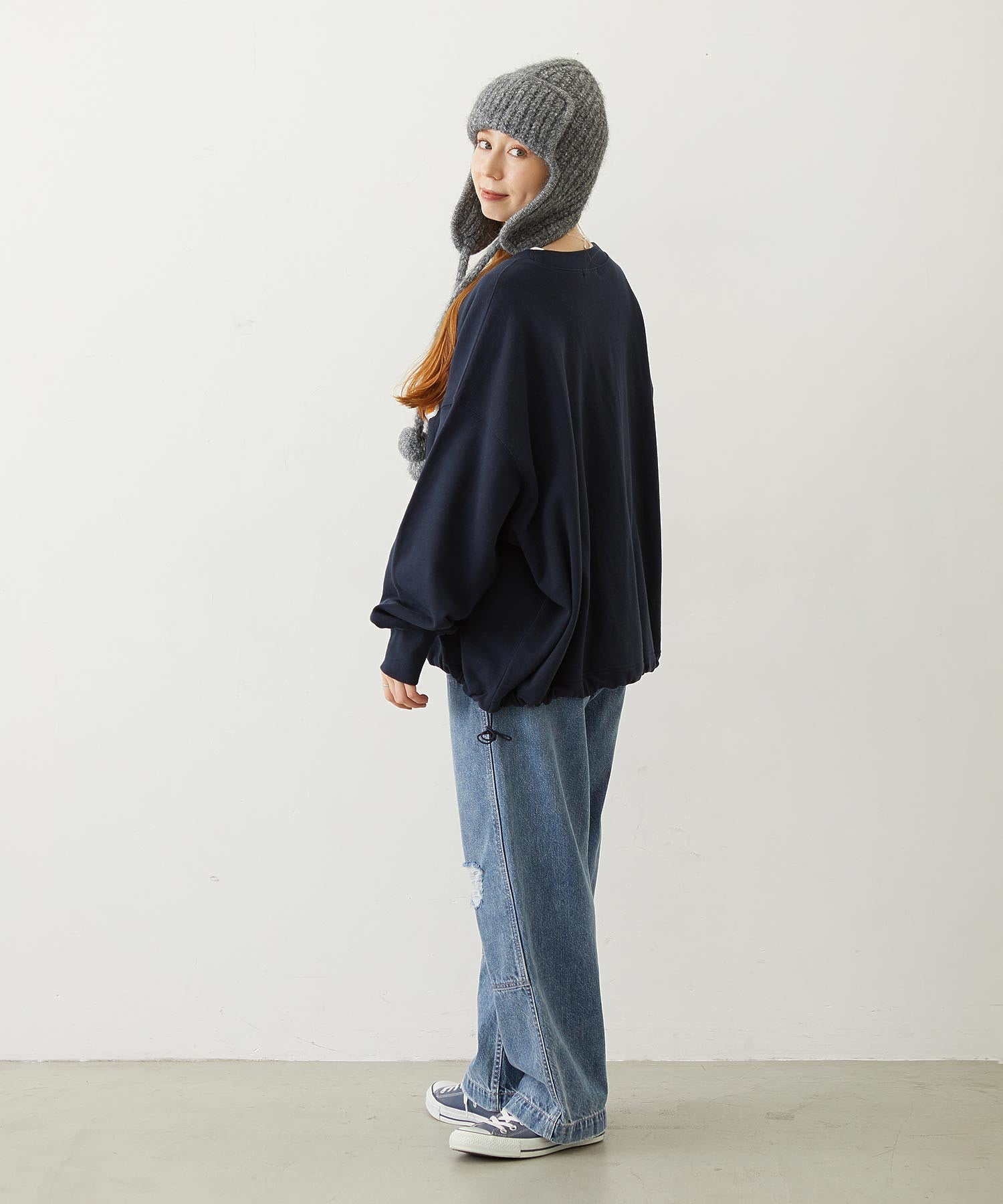 PATCH DRAWSTRING BIG SWEAT TOP