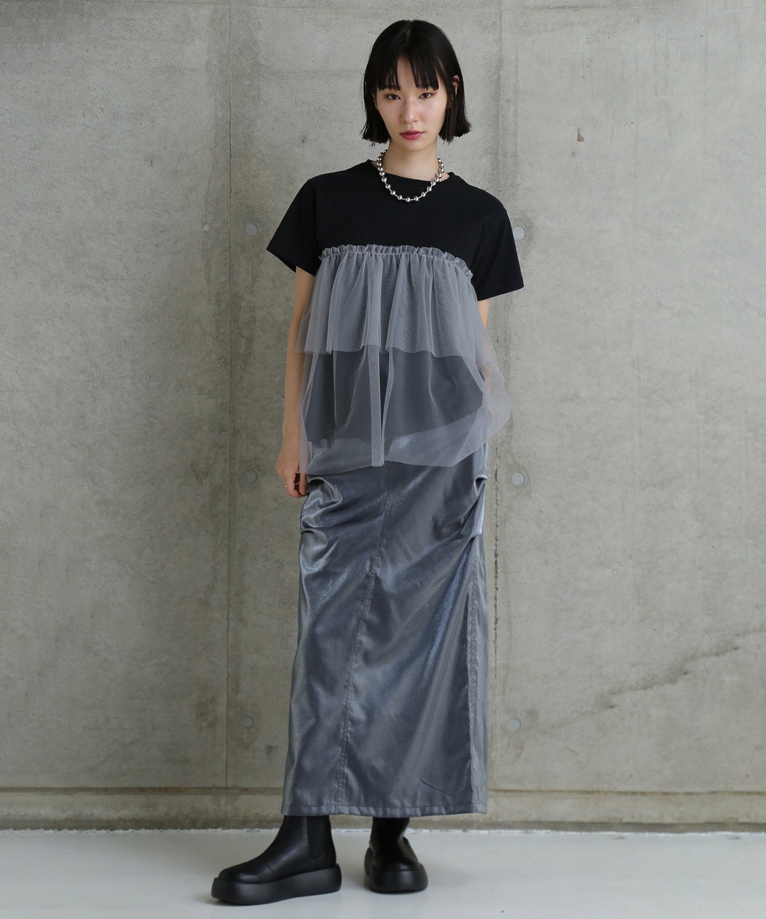 【WEB・一部店舗限定】チュールデザイントップス