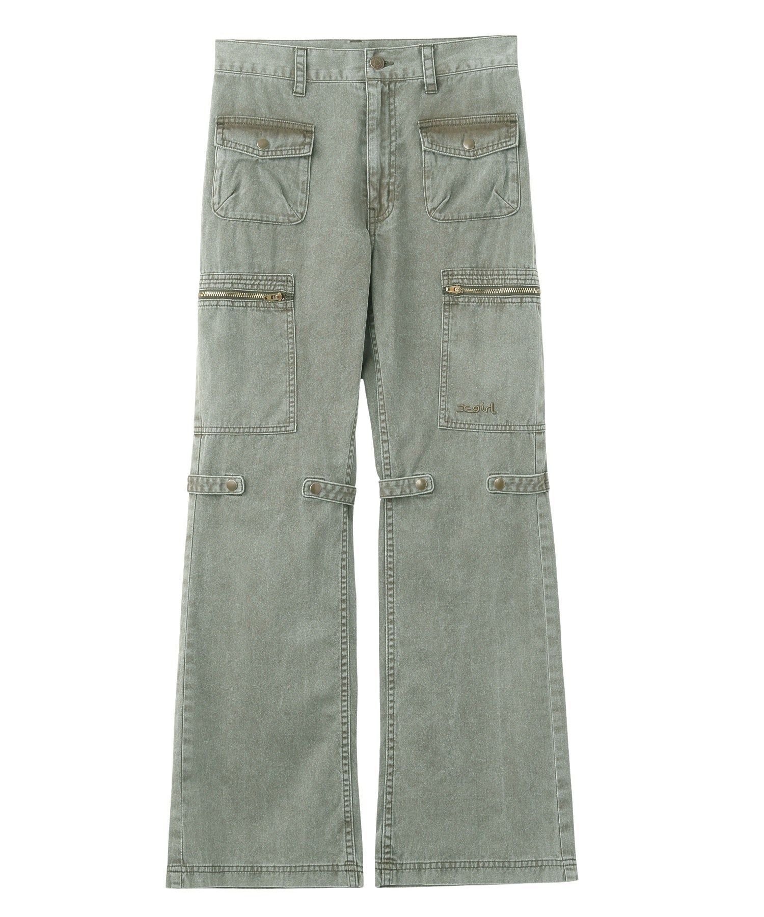 FADED MULTI POCKET FLARE PANTS