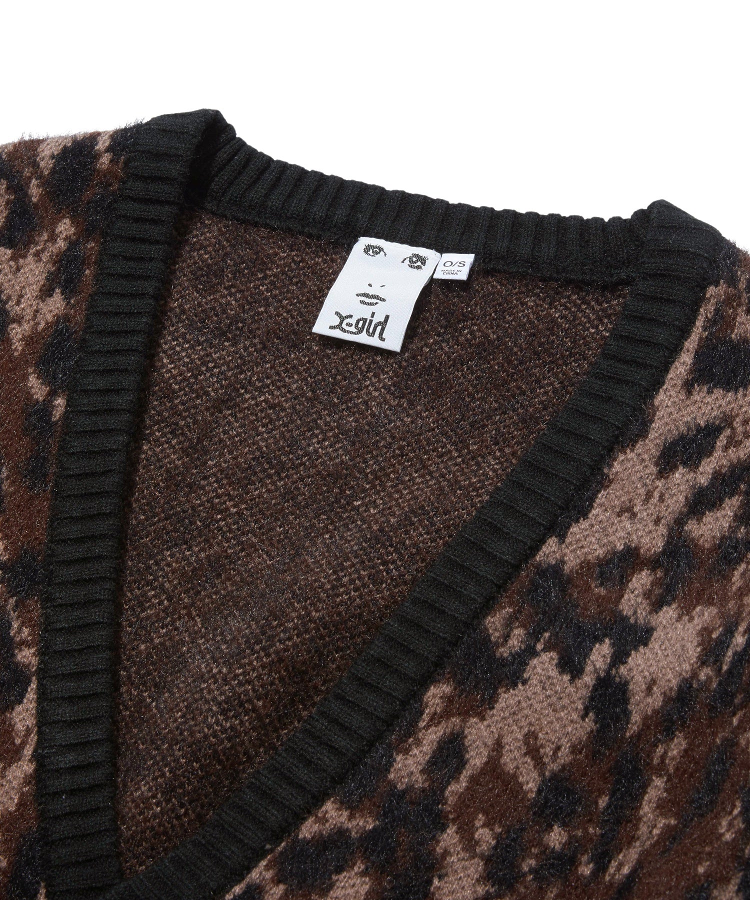 LEOPARD SHAGGY KNIT CARDIGAN
