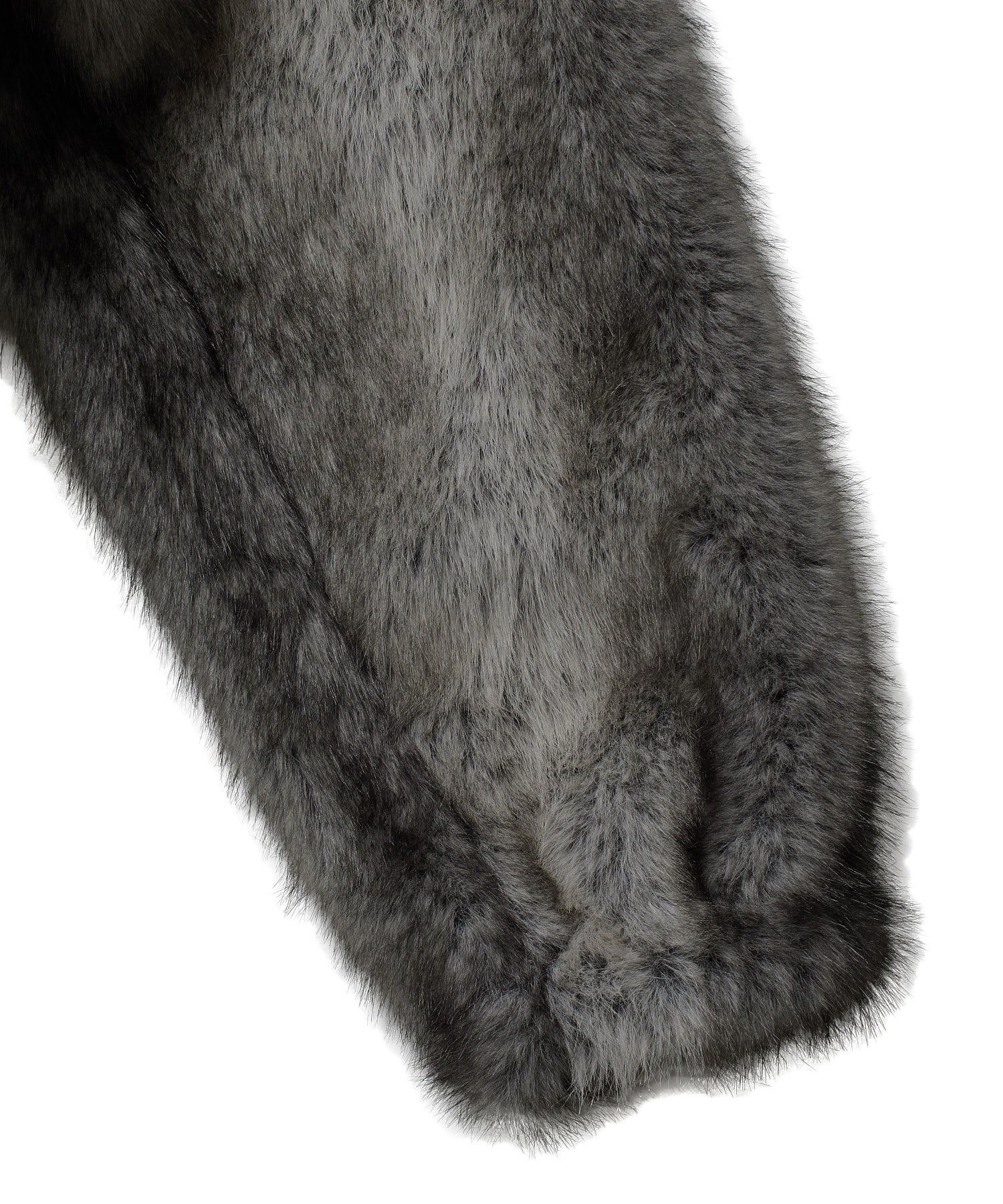 LOGO PATCHED FAUX FUR HOODED JACKET