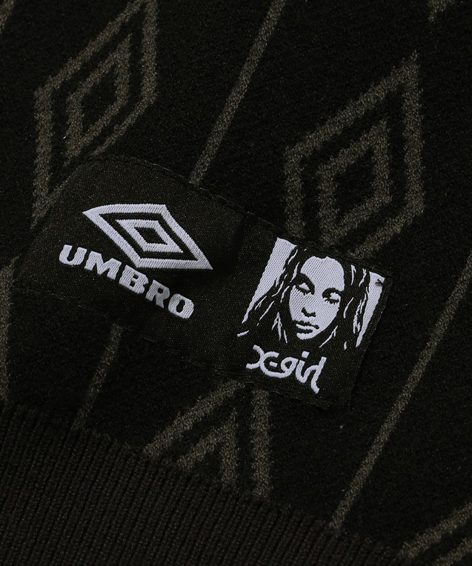 X-girl x UMBRO HALF ZIP JACQUARD KNIT TOP