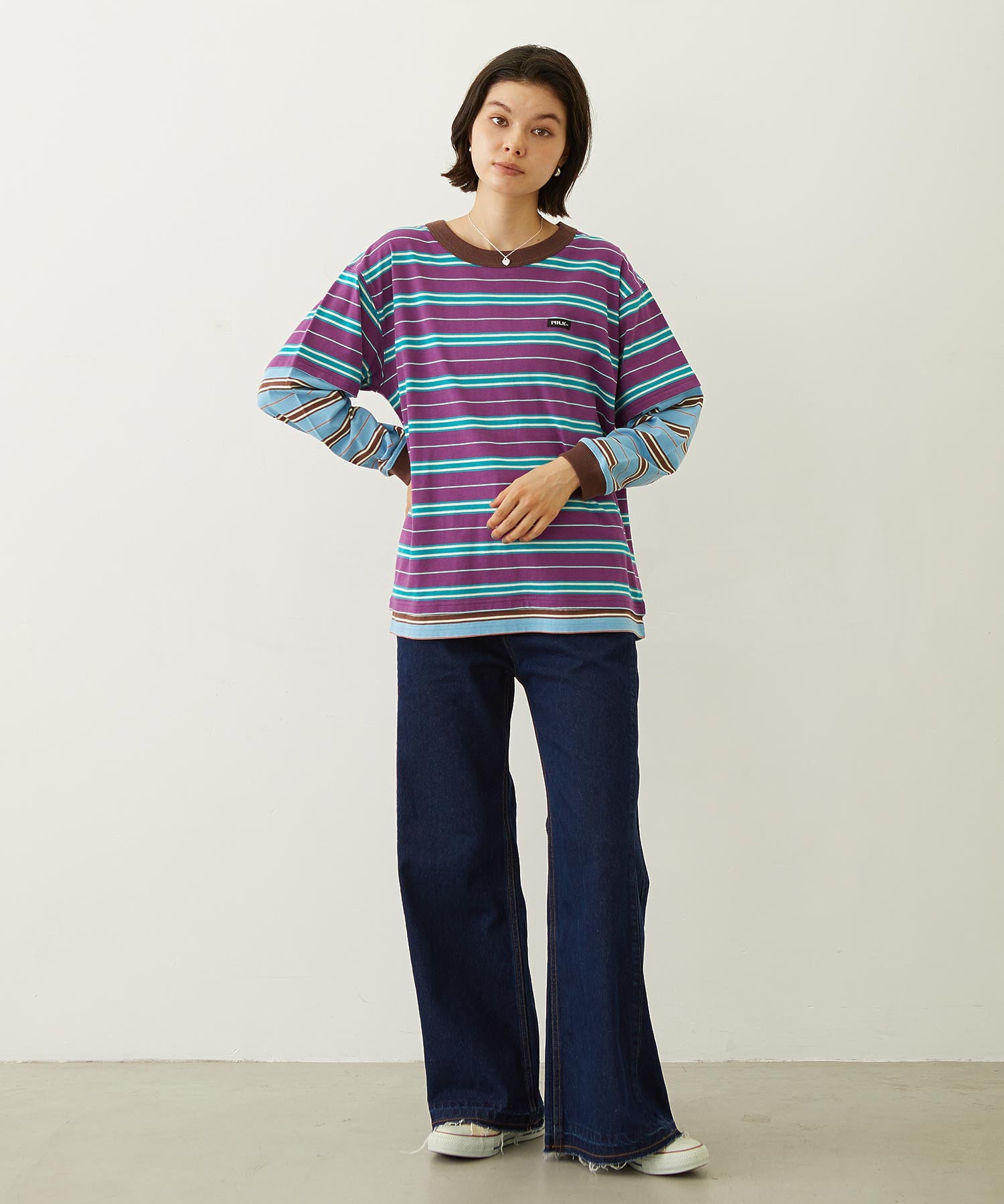 LAYERED LOOK STRIPED TOP