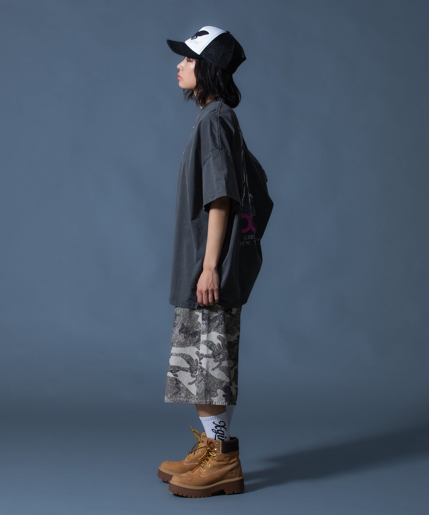 FADED FACE S/S BIG TEE DRESS