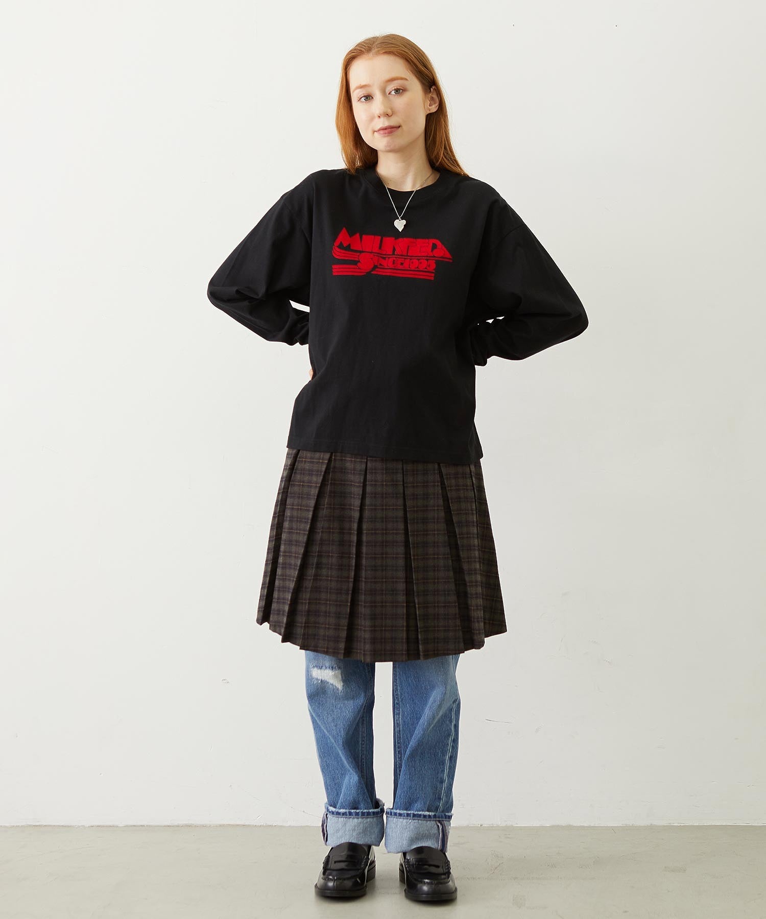 LOGO FLOCK PRINT L/S TEE