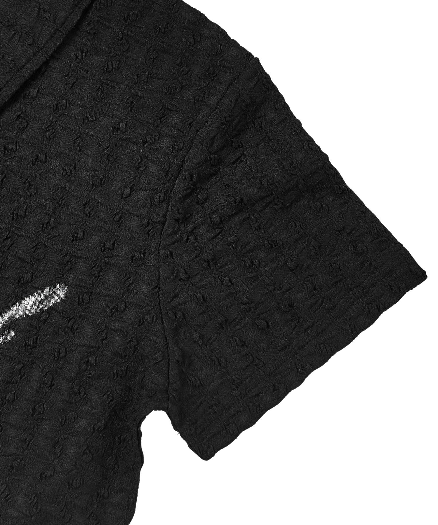 SCRIPT LOGO SHIRRED S/S ZIP UP TOP