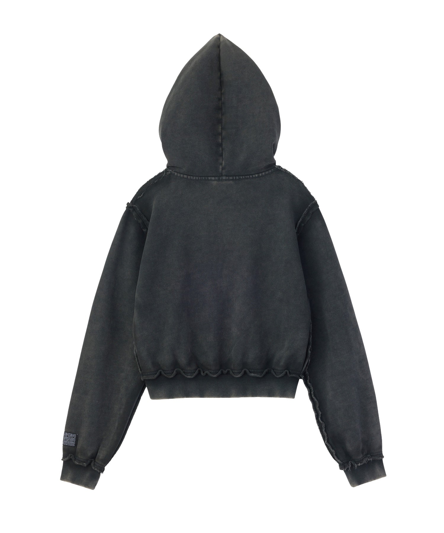 FADED CUT OFF COMPACT ZIP UP SWEWAT HOODIE