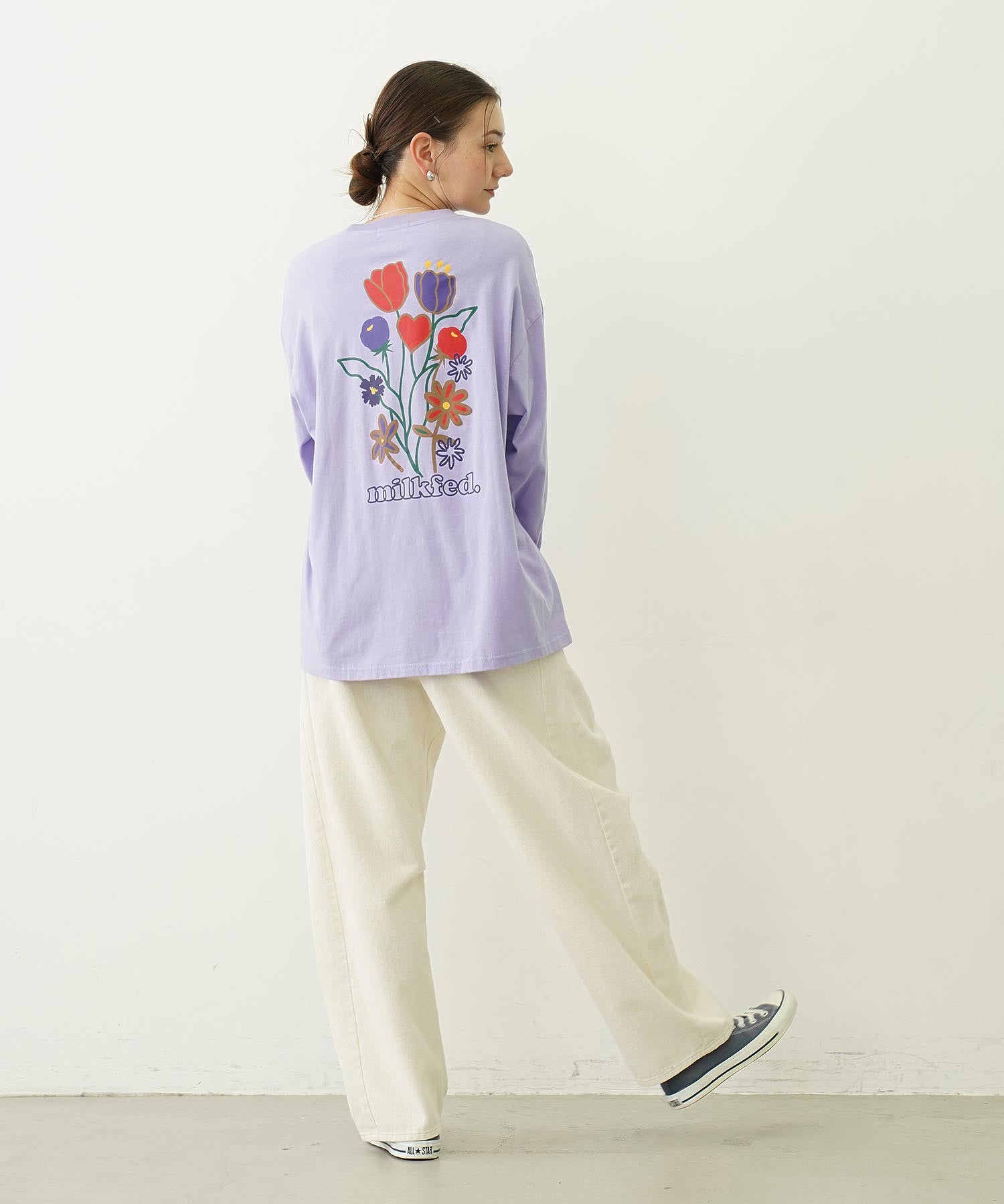 FLOWER PRINT WIDE L/S TEE