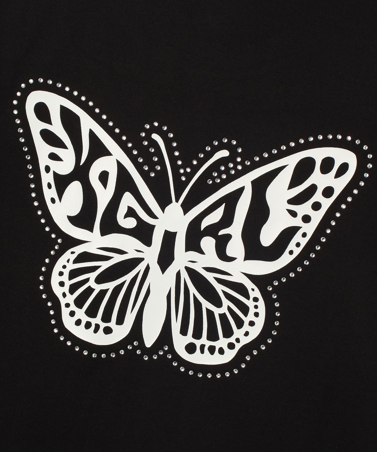 RHINESTONE AND BUTTERFLY LOGO S/S TEE