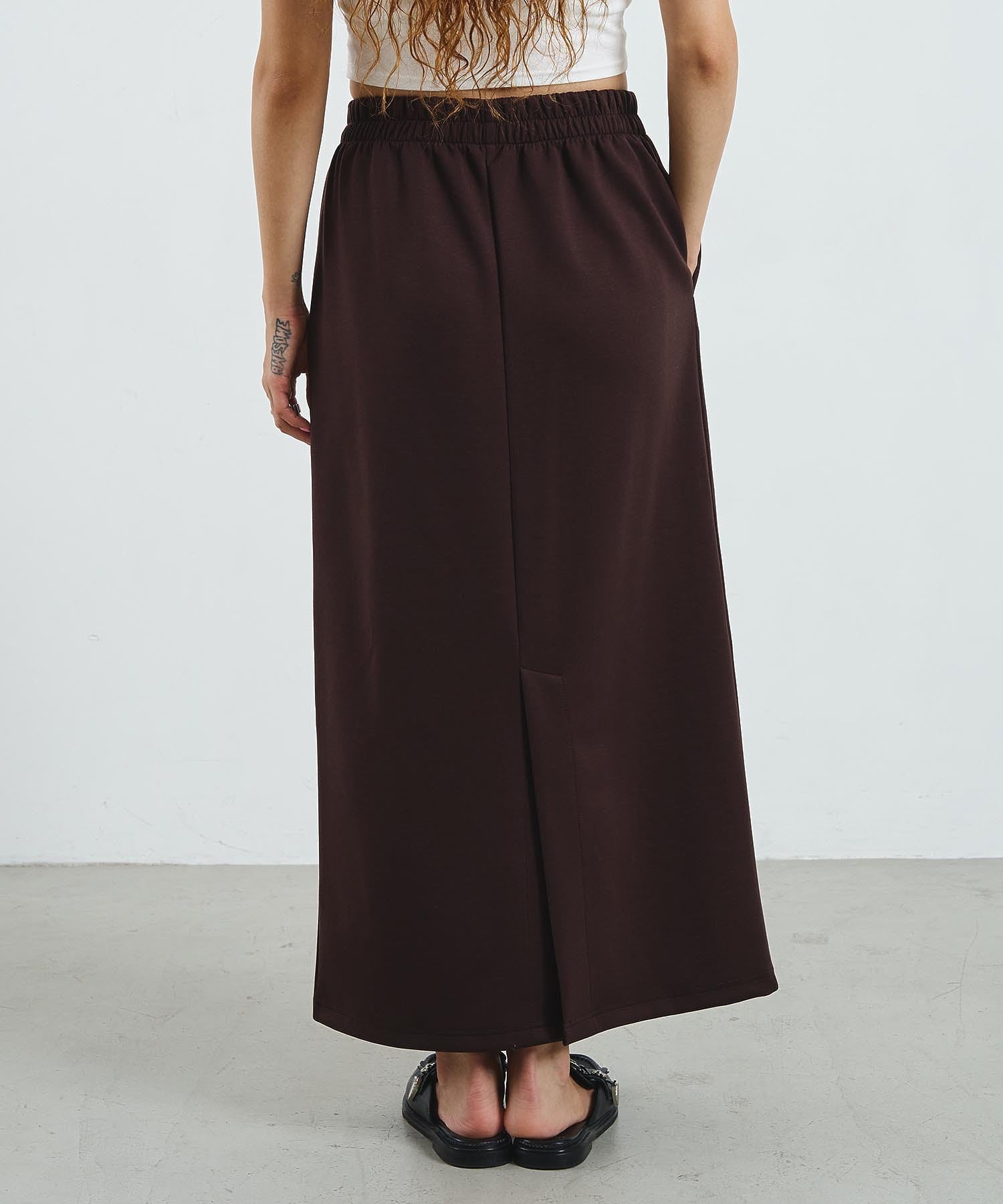 MIXED FABRIC HOODIE AND SKIRT SET