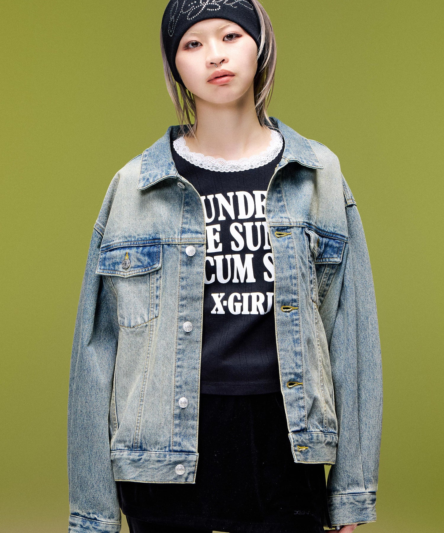 LOGO MARK STITCHED DENIM JACKET