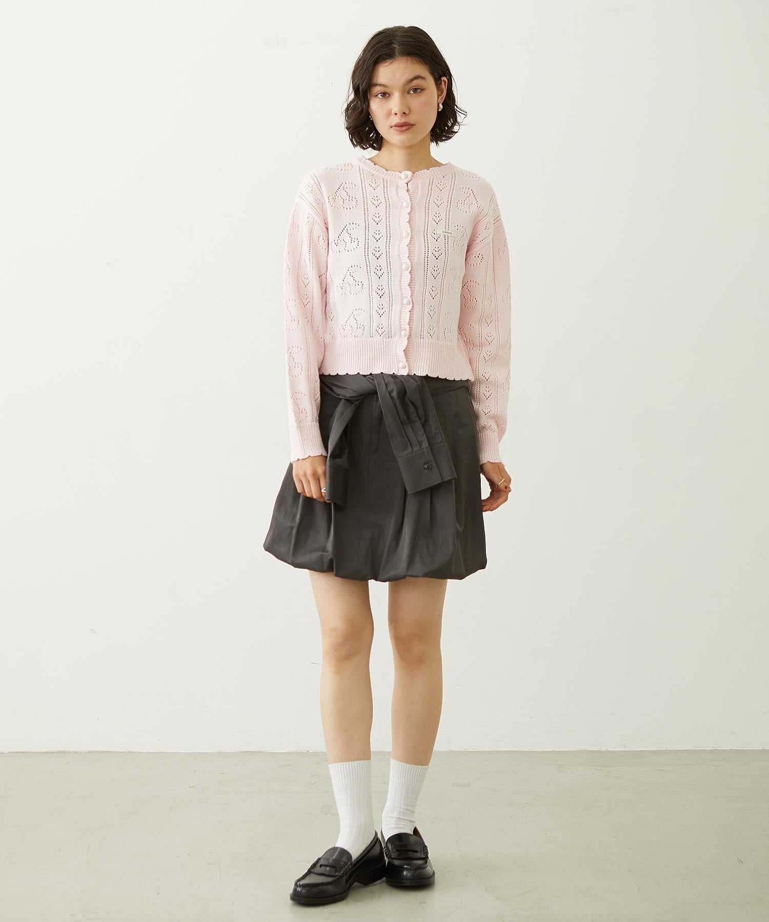 CHERRY OPEN KNIT CARDIGAN