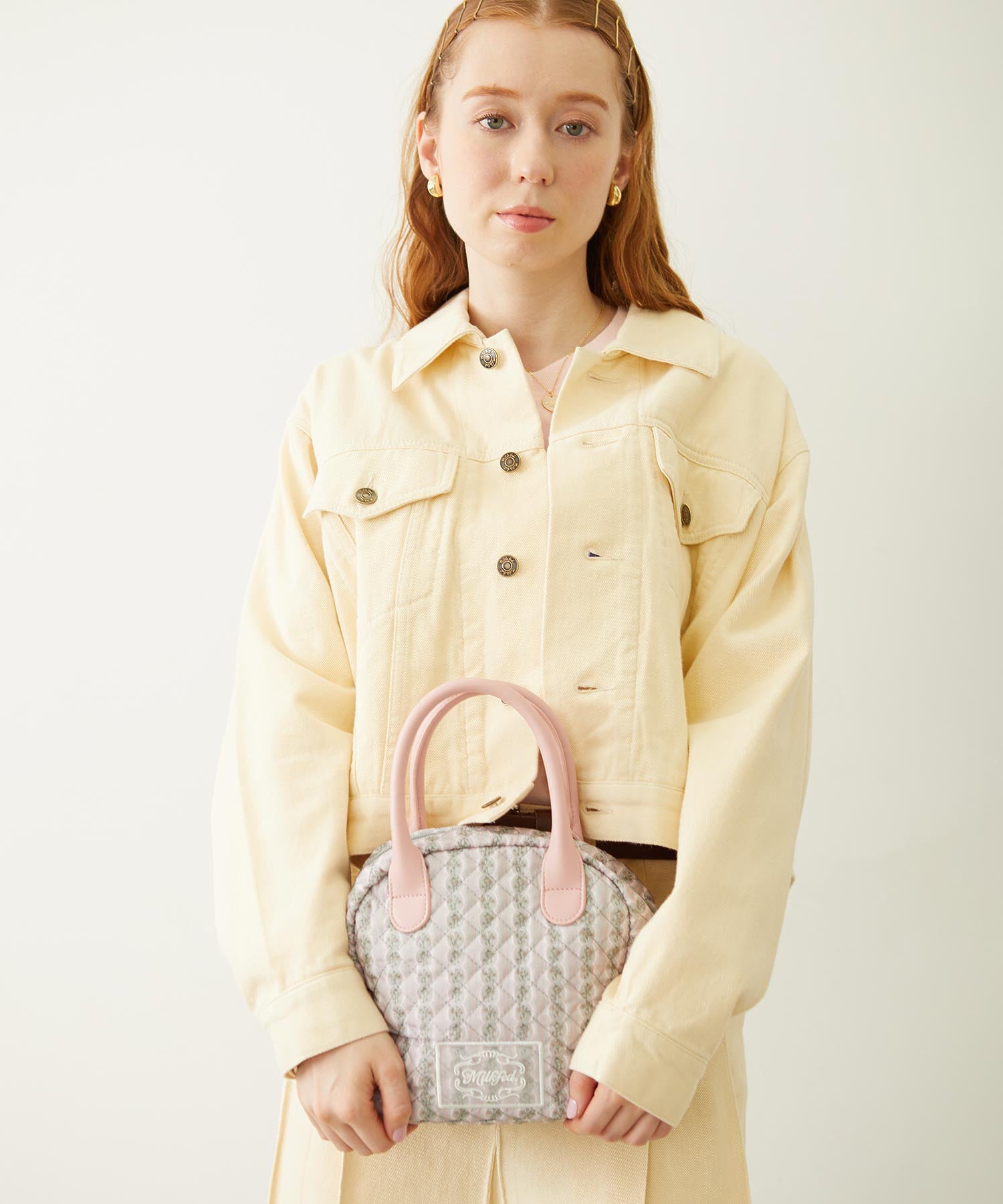 STRIPED FLOWER QUILTED BAG