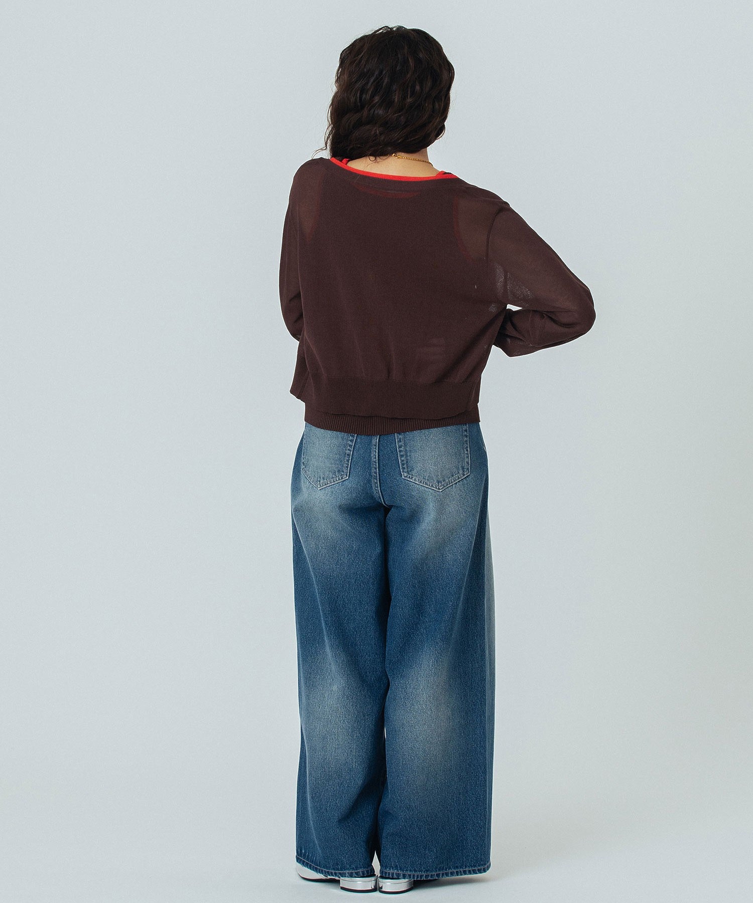 KNITTED RIB CARDIGAN