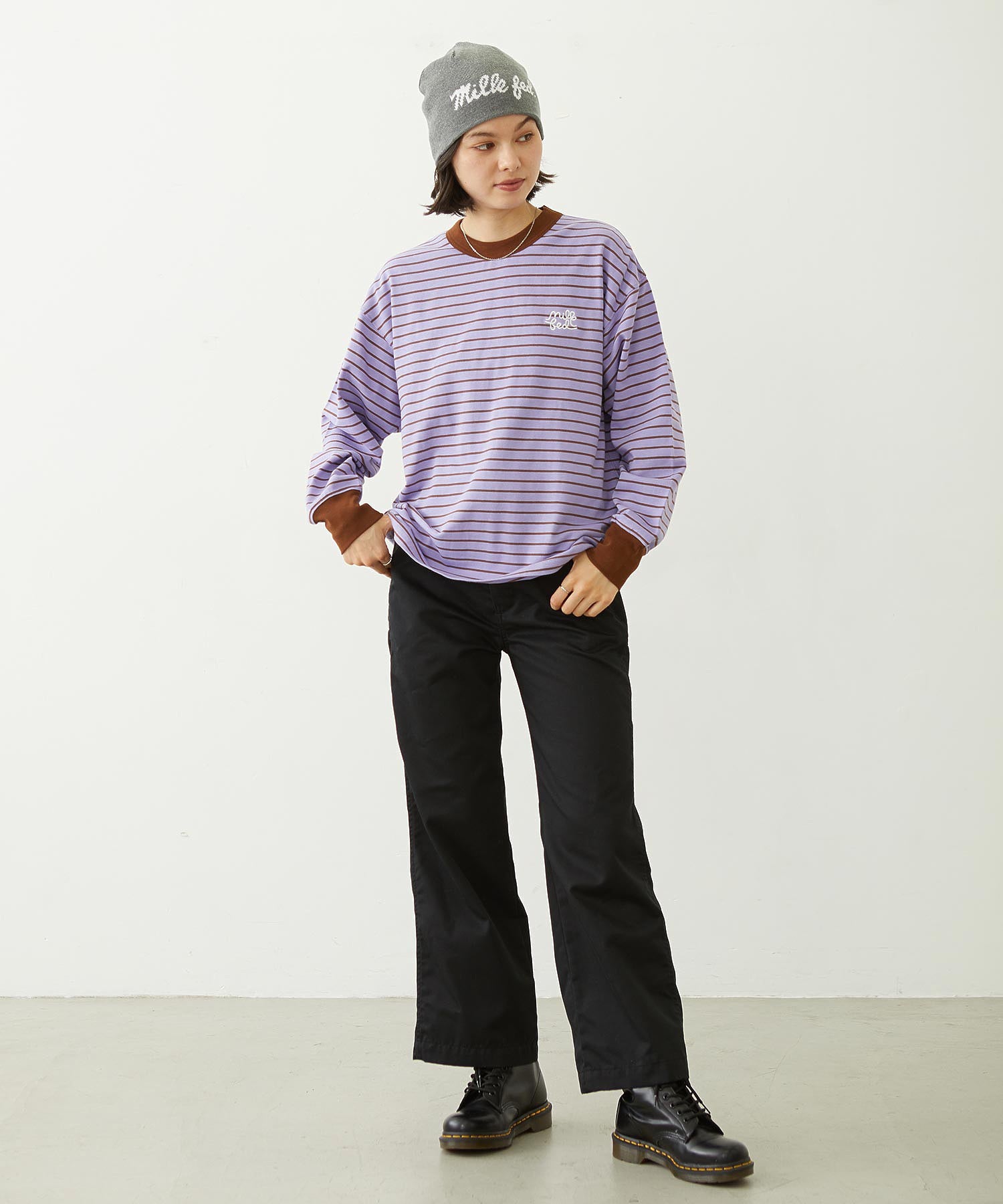 STRIPED L/S TOP