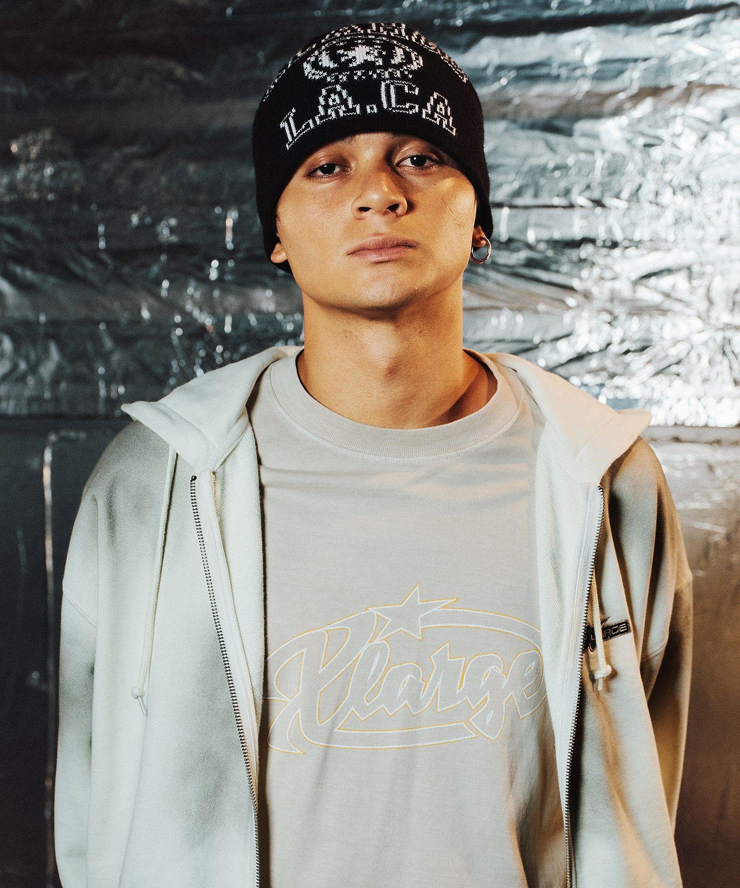 SPRAY DYED ZIP UP HOODED SWEATSHIRT