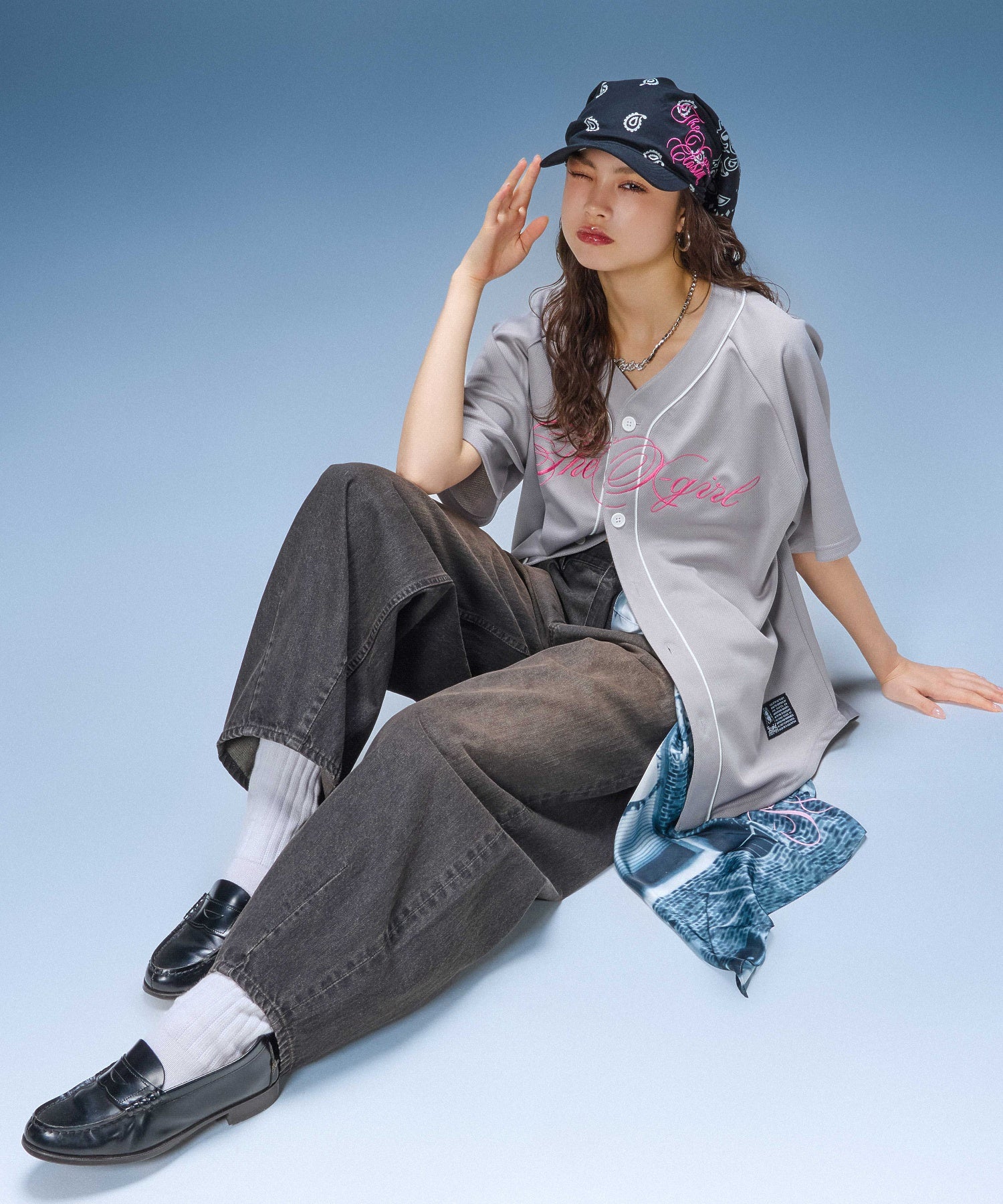 TUCK WIDE LEG DENIM PANTS