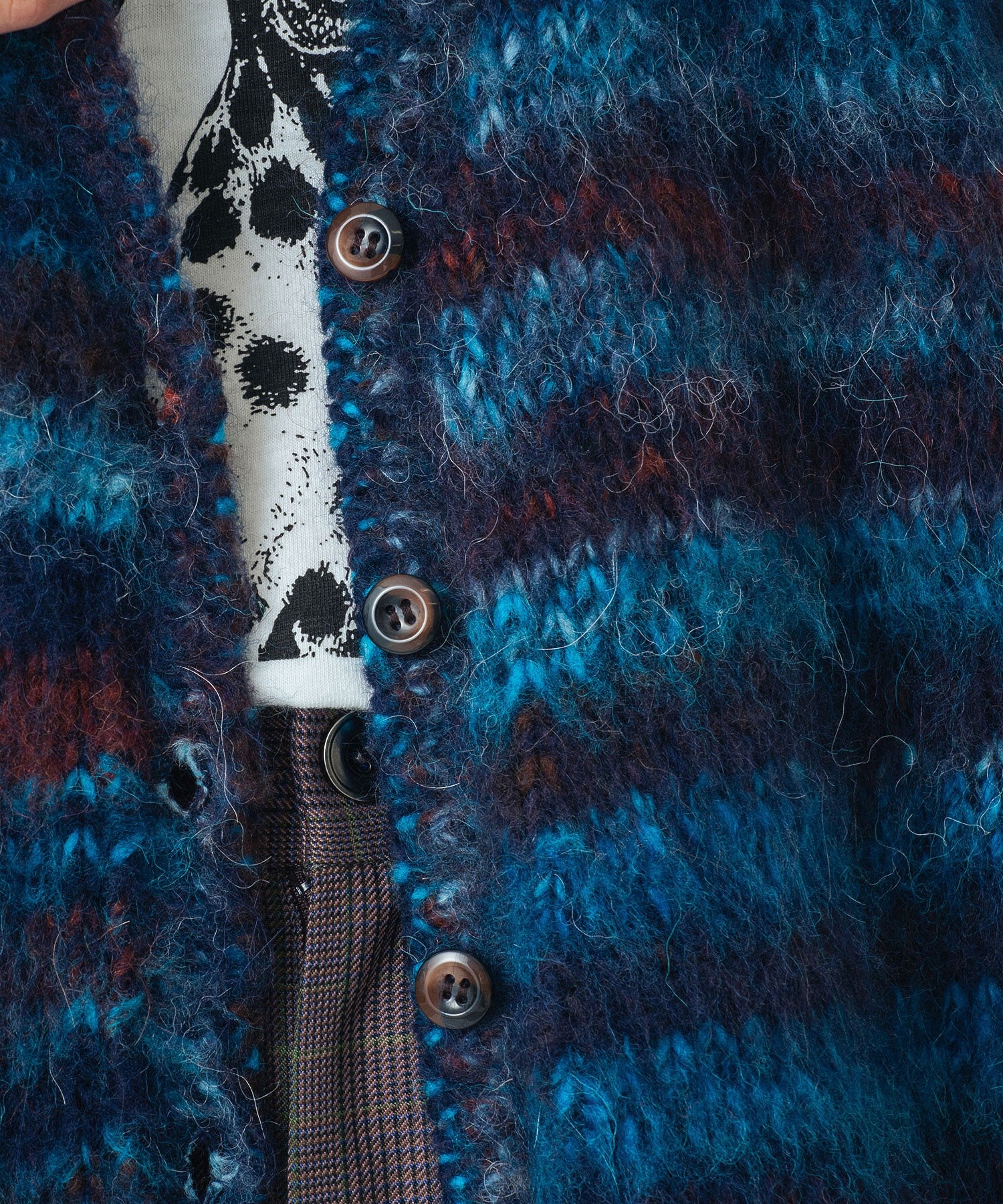 CREOLME/SHAGGY KNIT CARDIGAN
