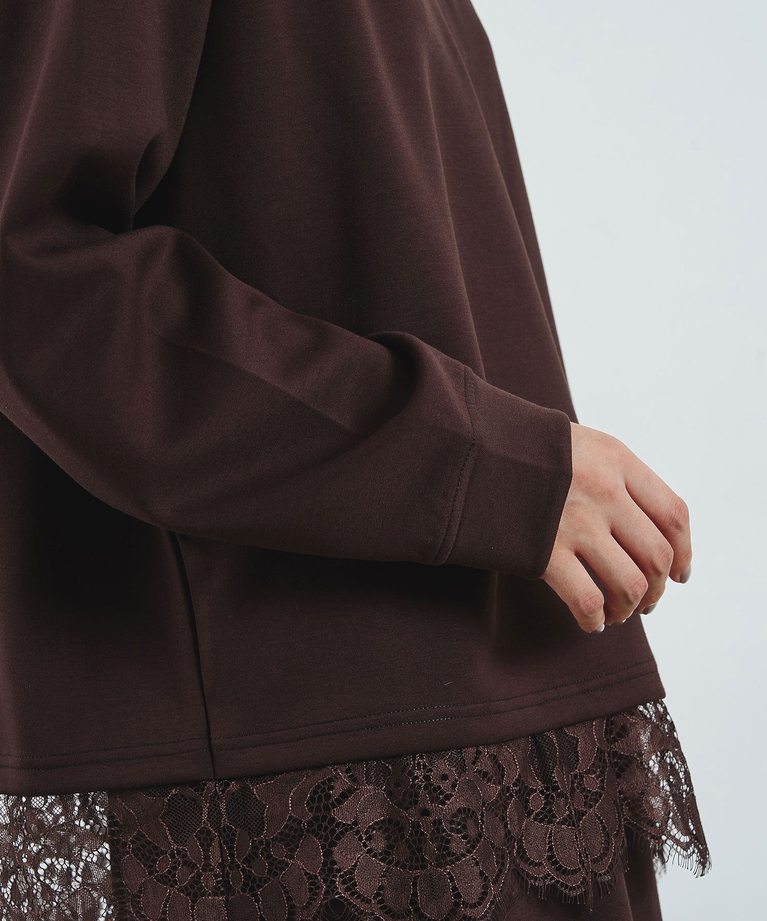 LACE HEM TOP AND SKIRT SET